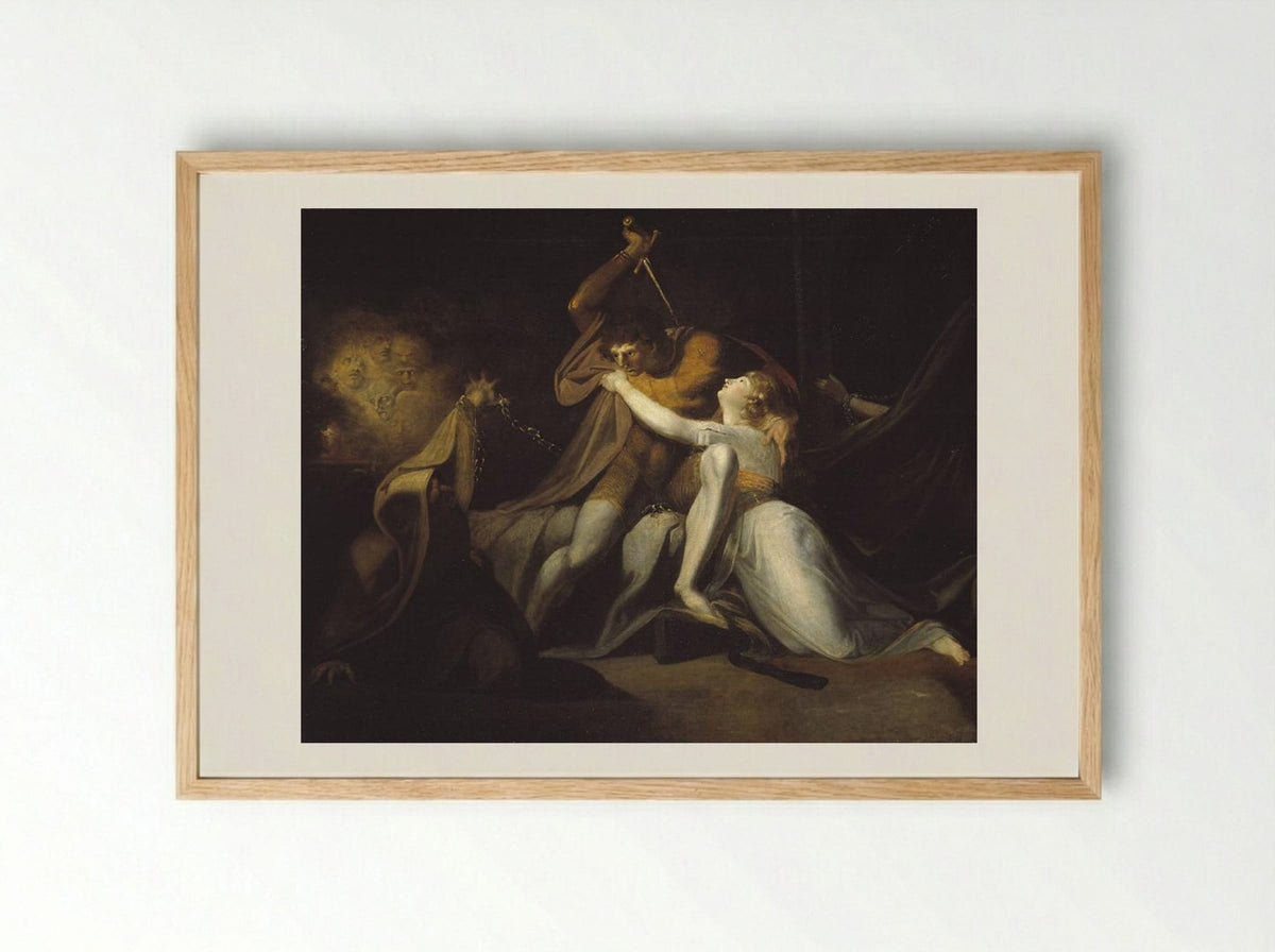 Percival Delivering Belisane from the Enchantment of Urma - Henry Fuseli - Framed Print Wood