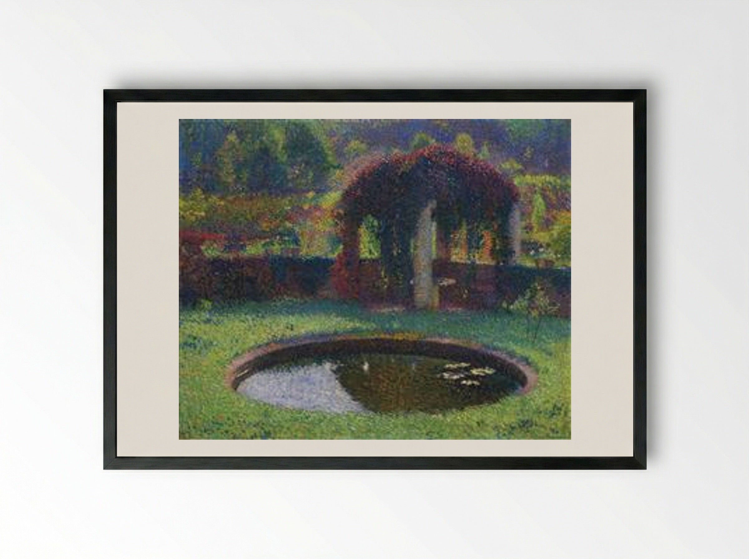 Pergola in the South West Park - Henri Martin - Framed Print Black