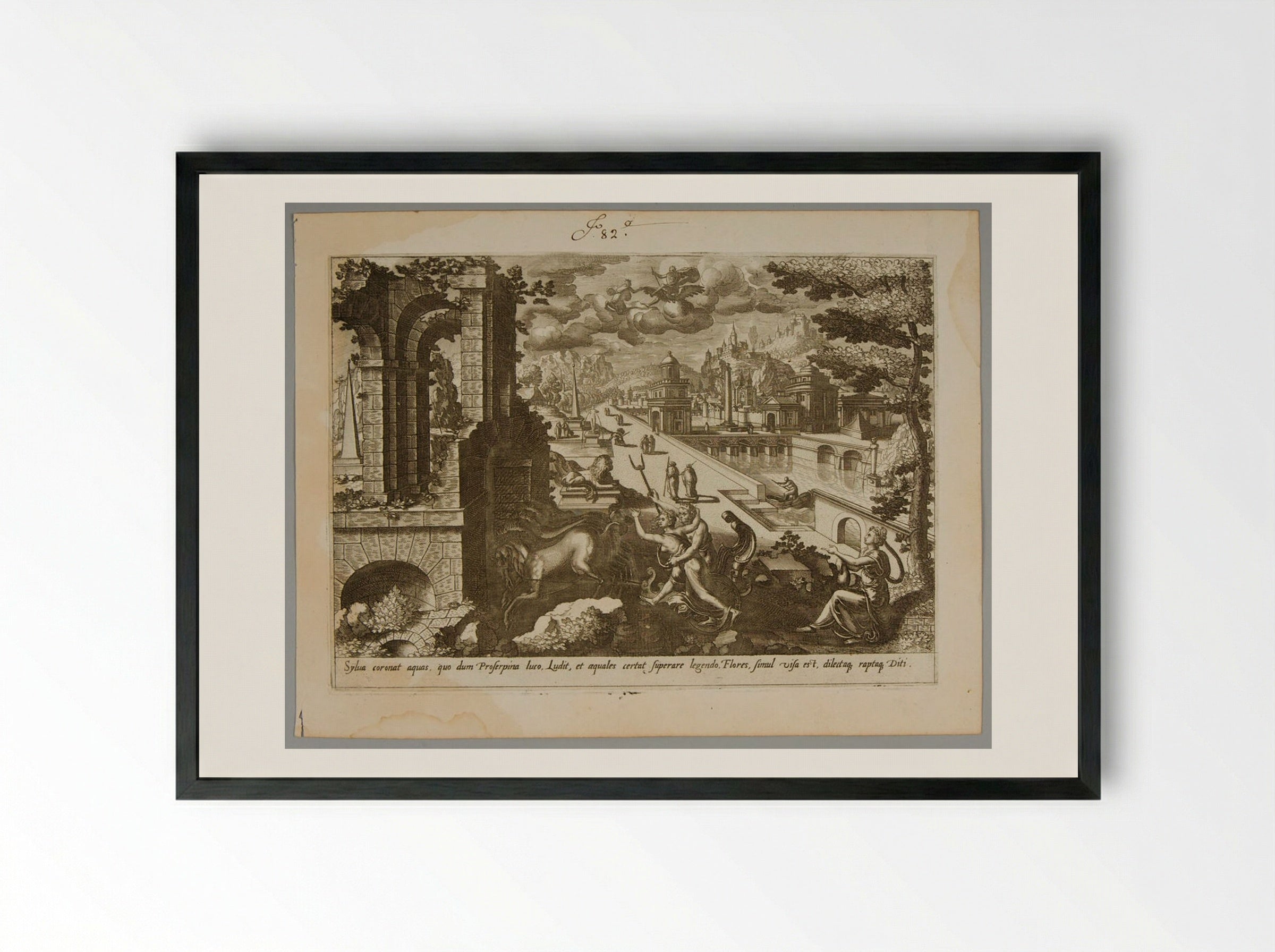 Persephone Captured by Hades - Gerard de Jode - Framed Print Black