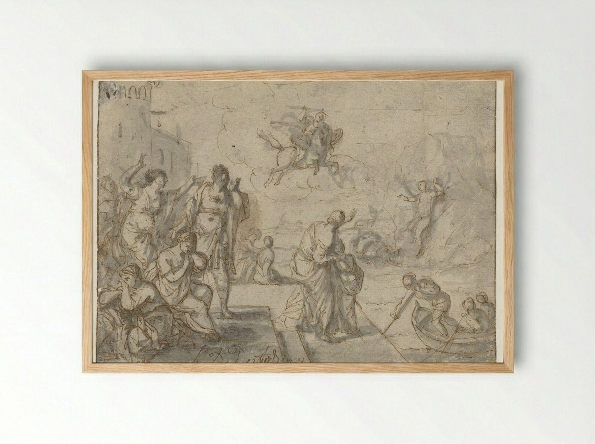 Perseus and Andromeda - Louis de Deyster - Framed Print Wood