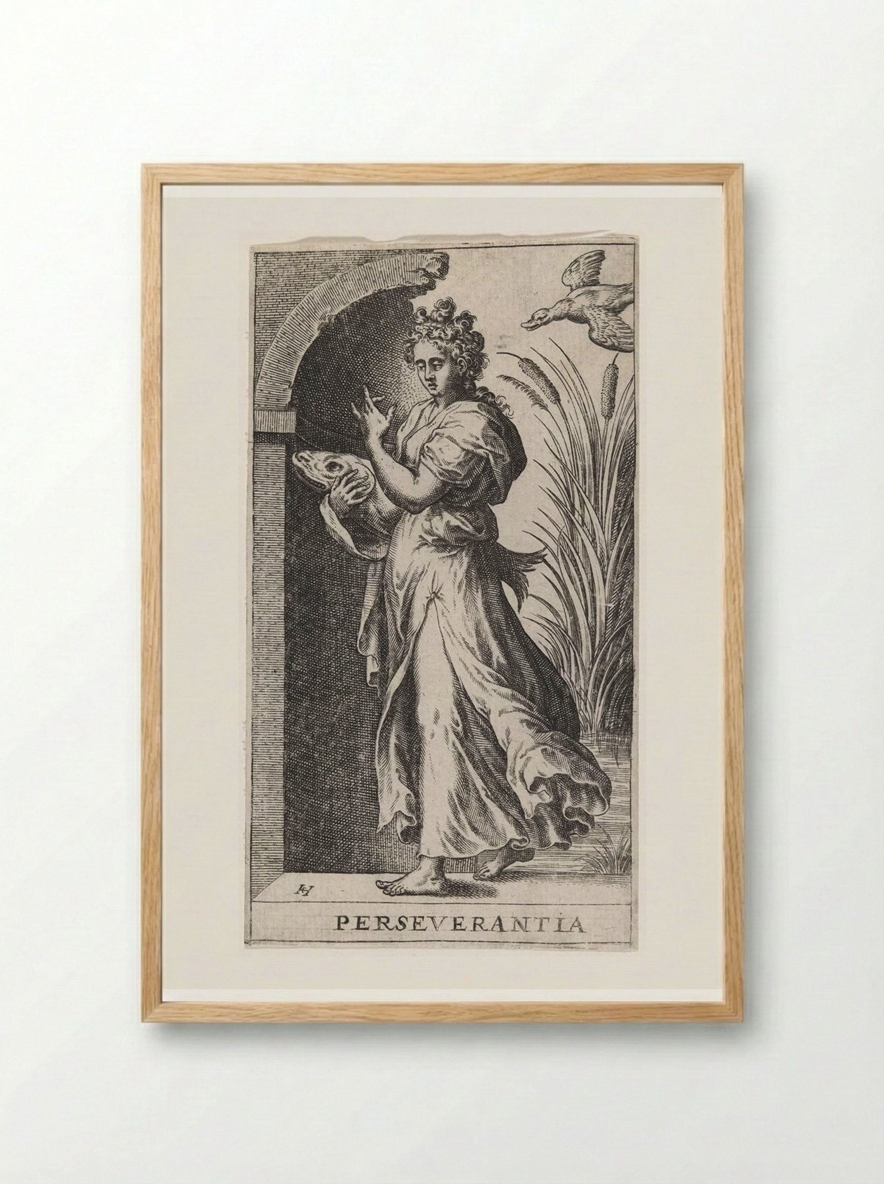 Perseverantia - Hans Collaert the Elder - Framed Print Wood