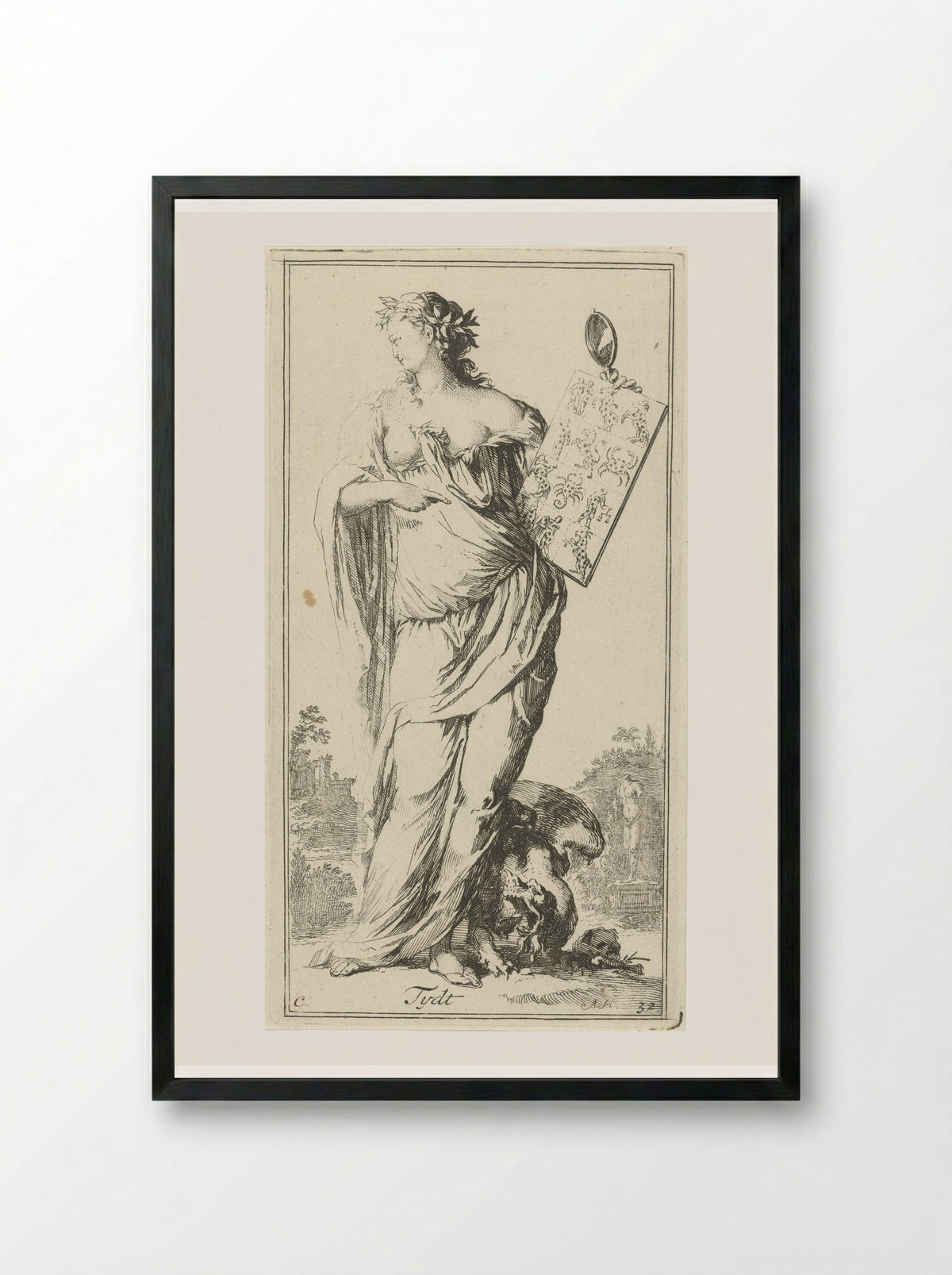 Personificatie van Tijd - Leonard Schenk - Framed Print Black