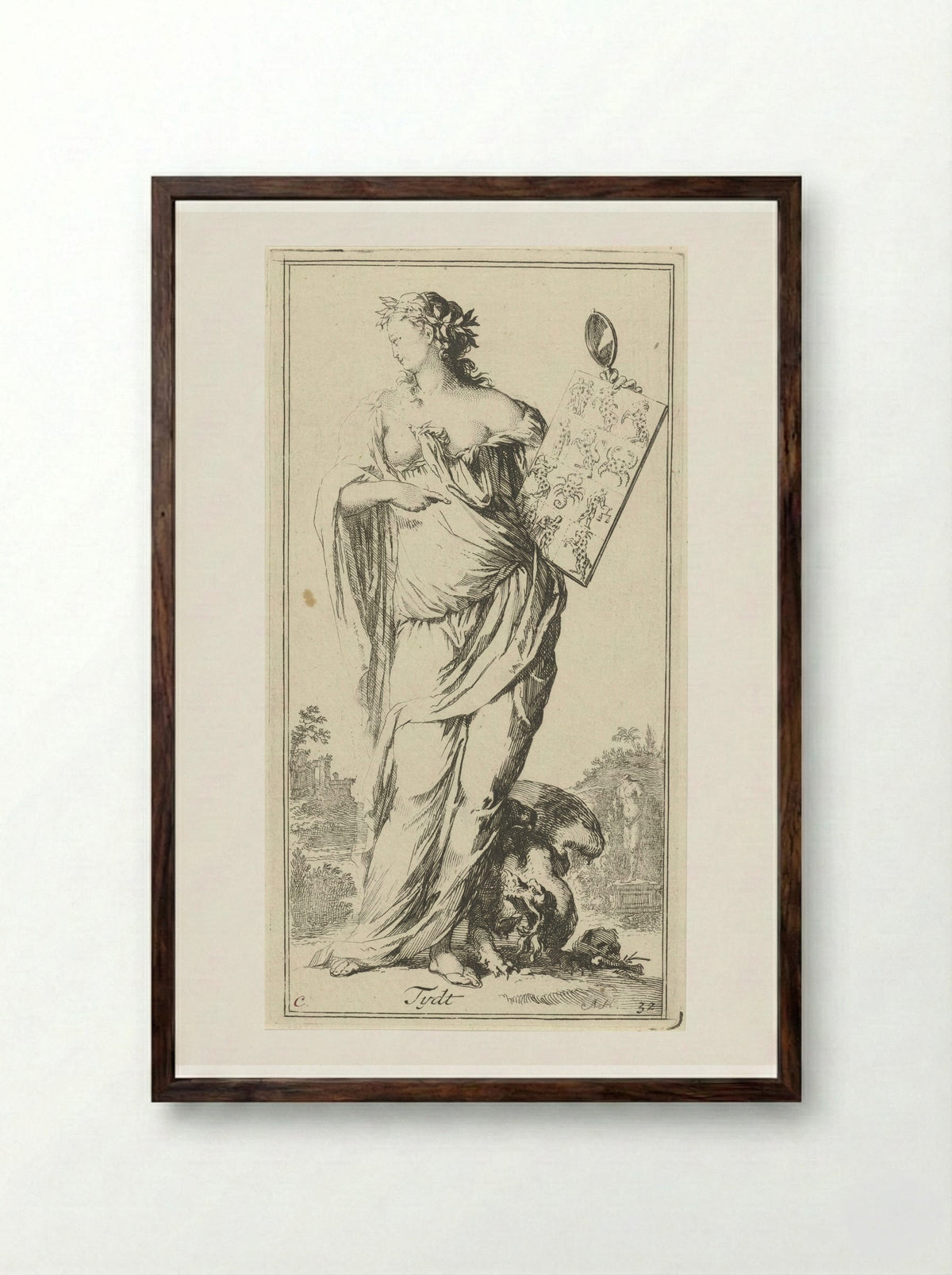 Personificatie van Tijd - Leonard Schenk - Framed Print Dark Wood
