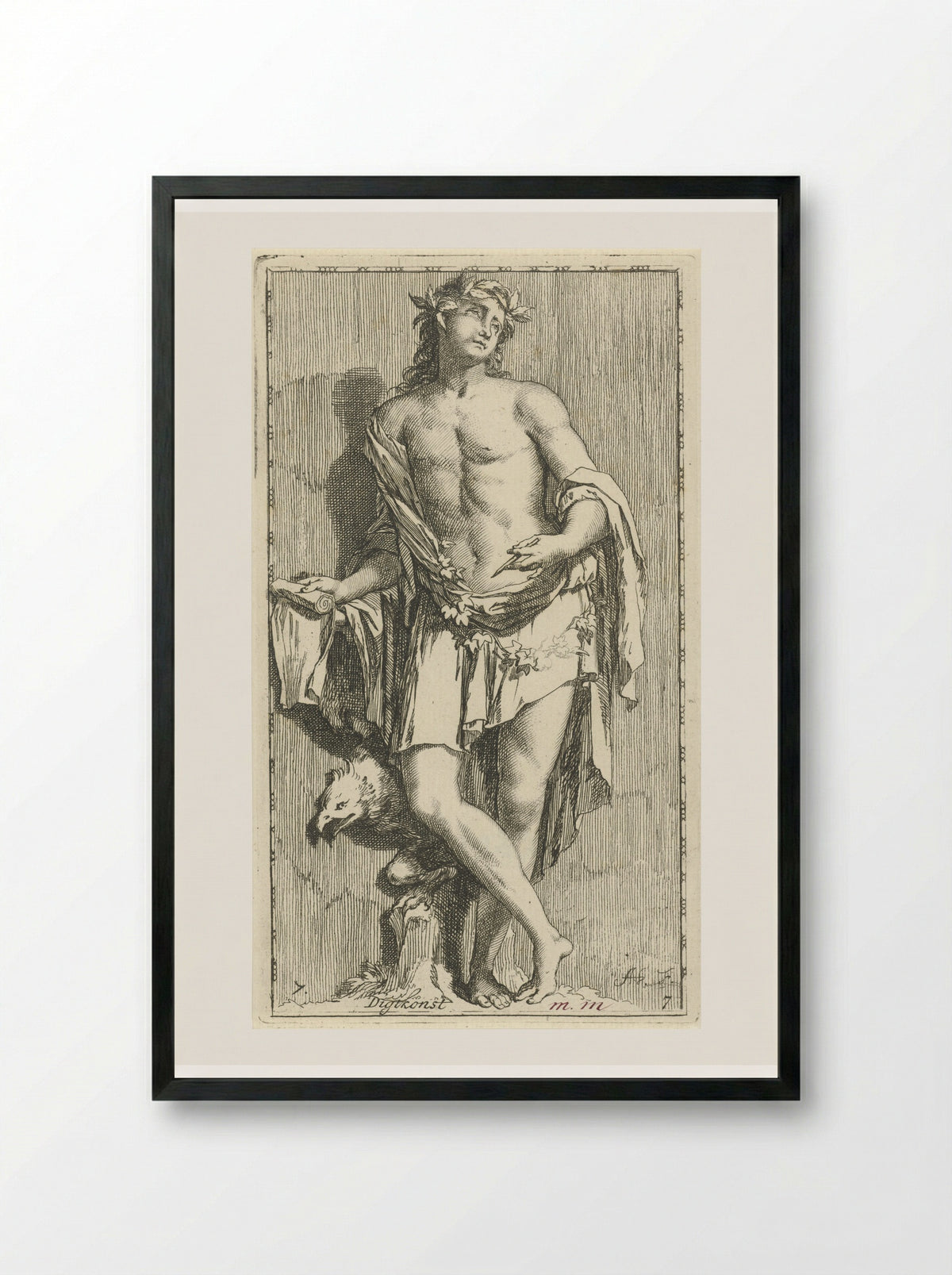 Personificatie van de dichtkunst - Leonard Schenk - Framed Print Black
