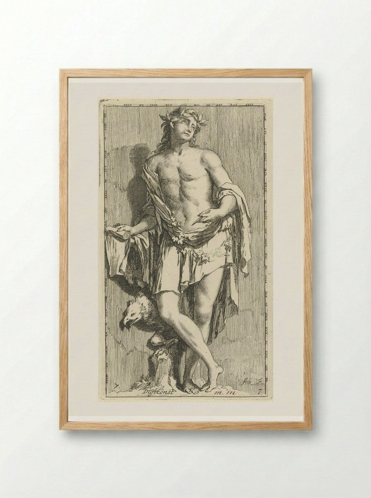 Personificatie van de dichtkunst - Leonard Schenk - Framed Print Wood