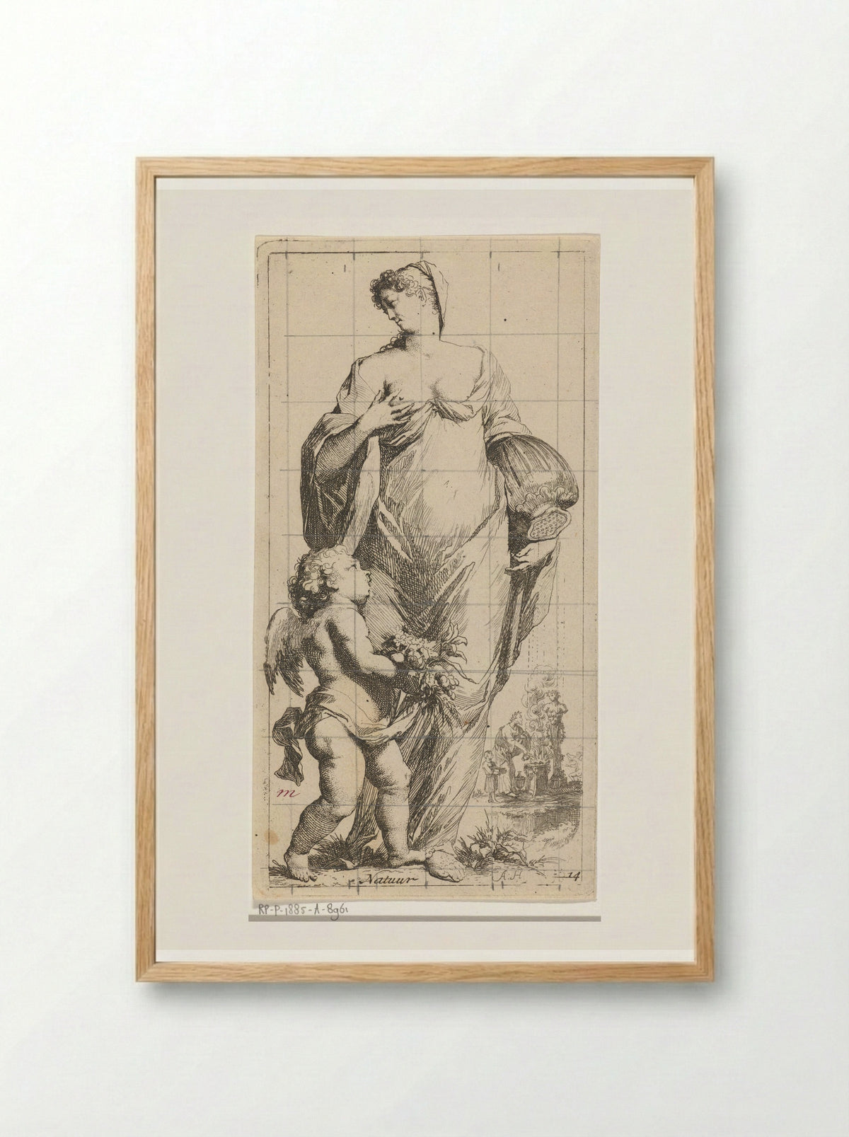 Personificatie van de natuur - Leonard Schenk - Framed Print Wood