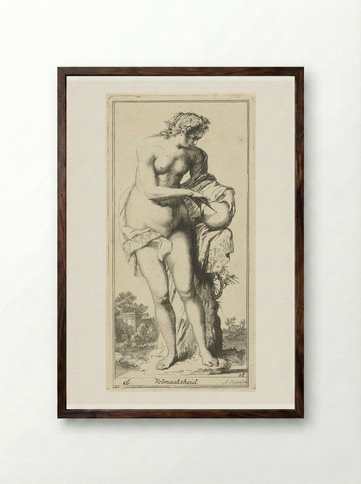 Personificatie van de volmaaktheid - Leonard Schenk - Framed Print Dark Wood