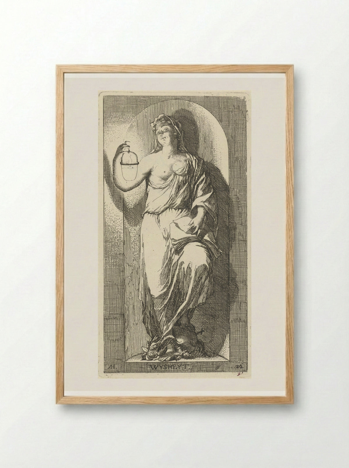Personificatie van de wijsheid - Leonard Schenk - Framed Print Wood