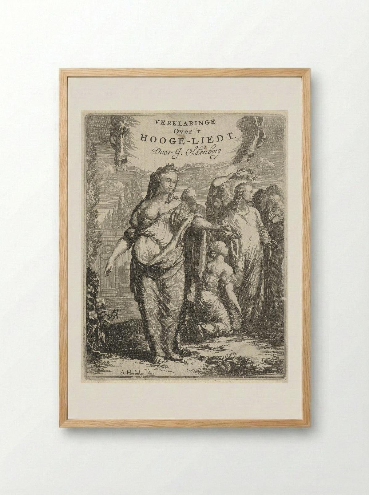 Personified Love and the Crowned Christ - Arnold Houbraken - Framed Print Wood