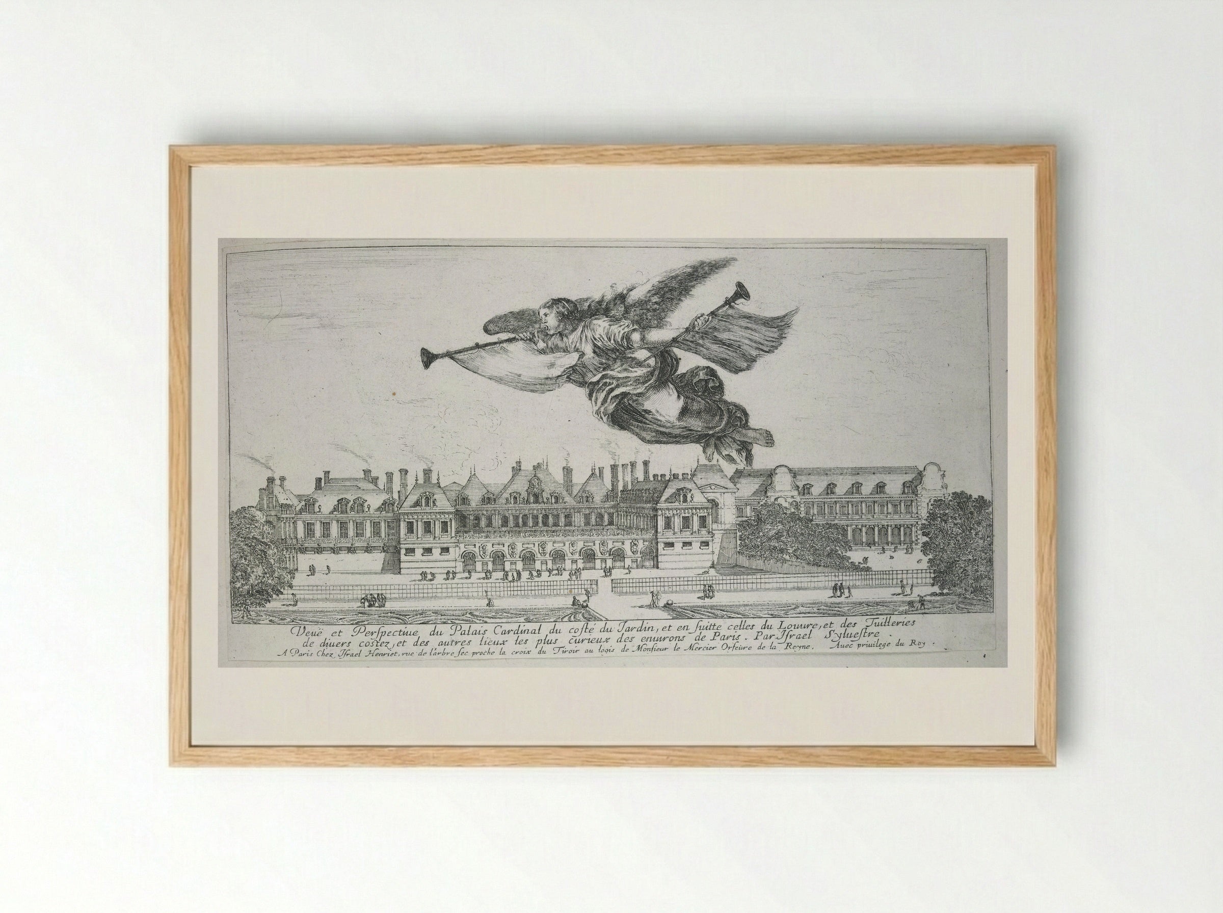 Perspective View of the Louvre and Tuileries - Israël Silvestre - Framed Print Wood