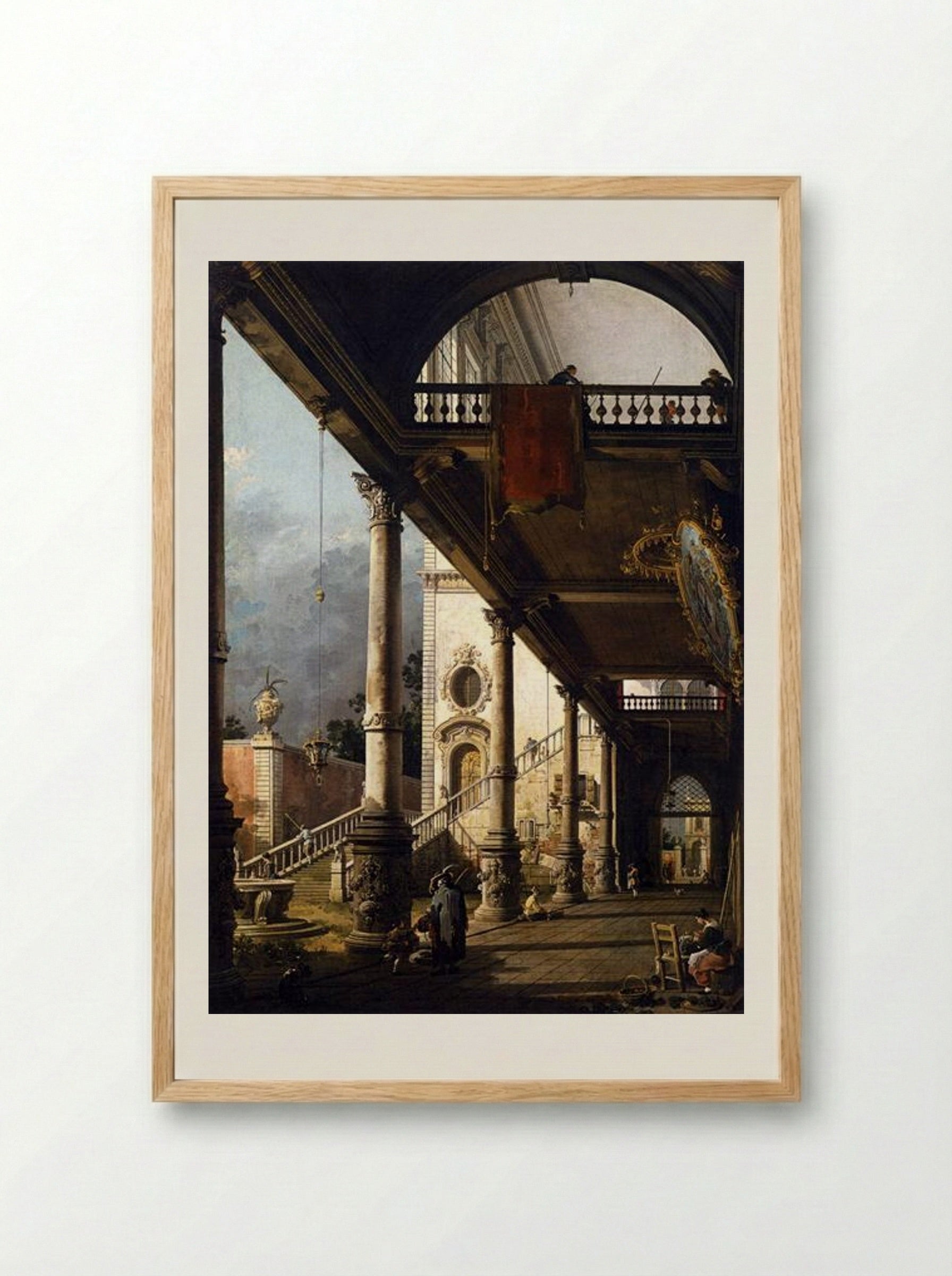 Perspective with a Portico - Canaletto - Framed Print Wood