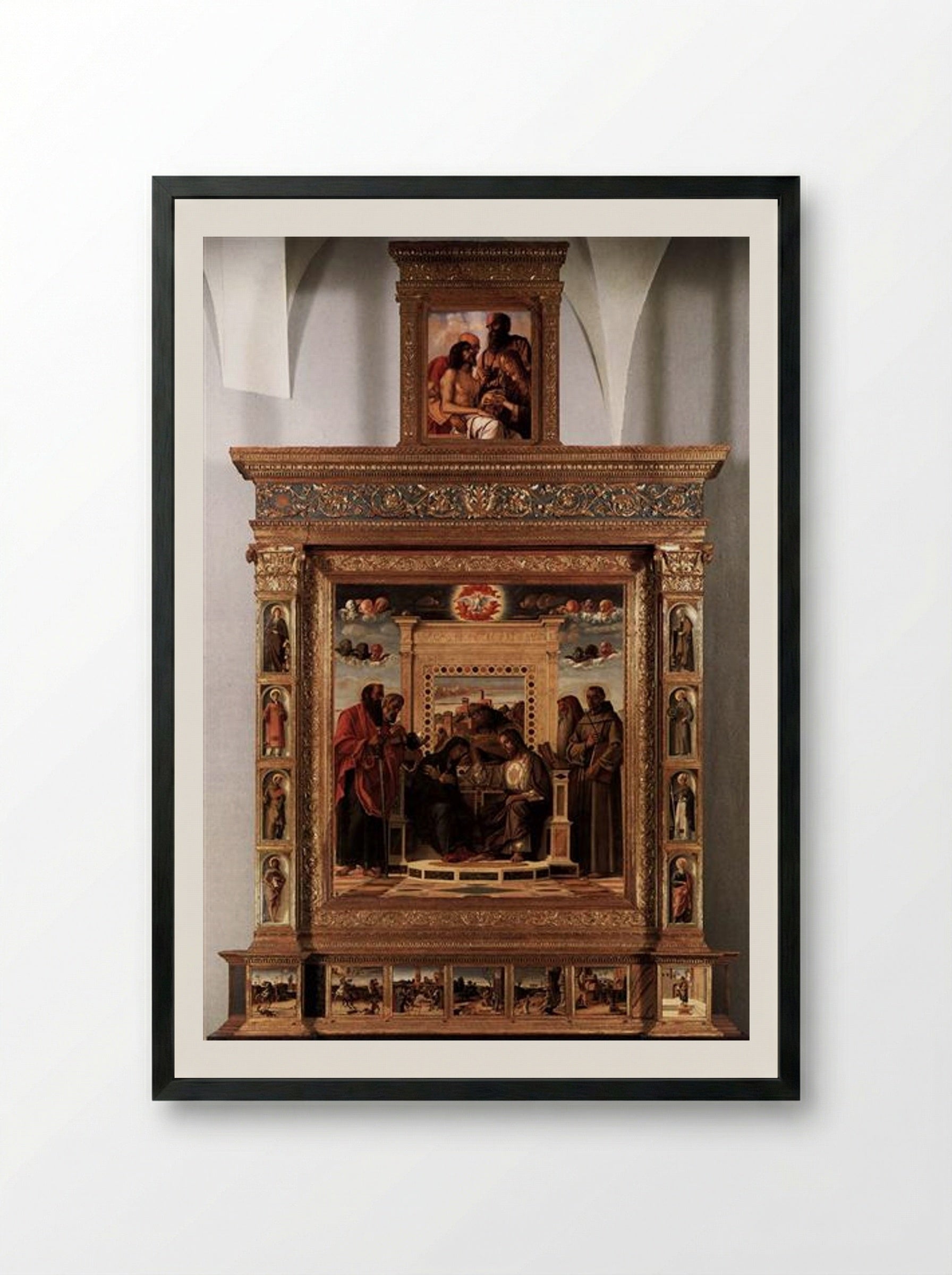 Pesaro Altarpiece - Giovanni Bellini - Framed Print Black