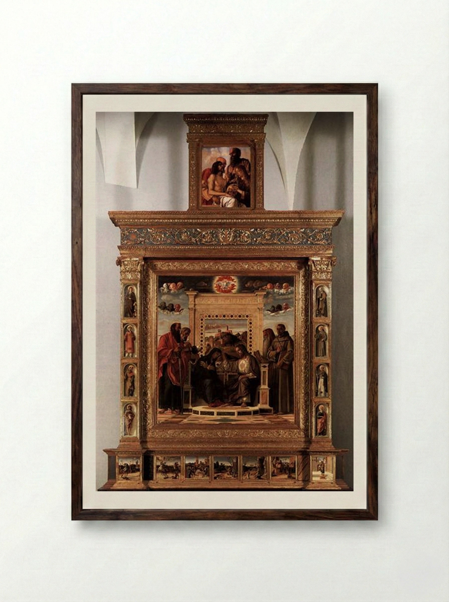 Pesaro Altarpiece - Giovanni Bellini - Framed Print Dark Wood