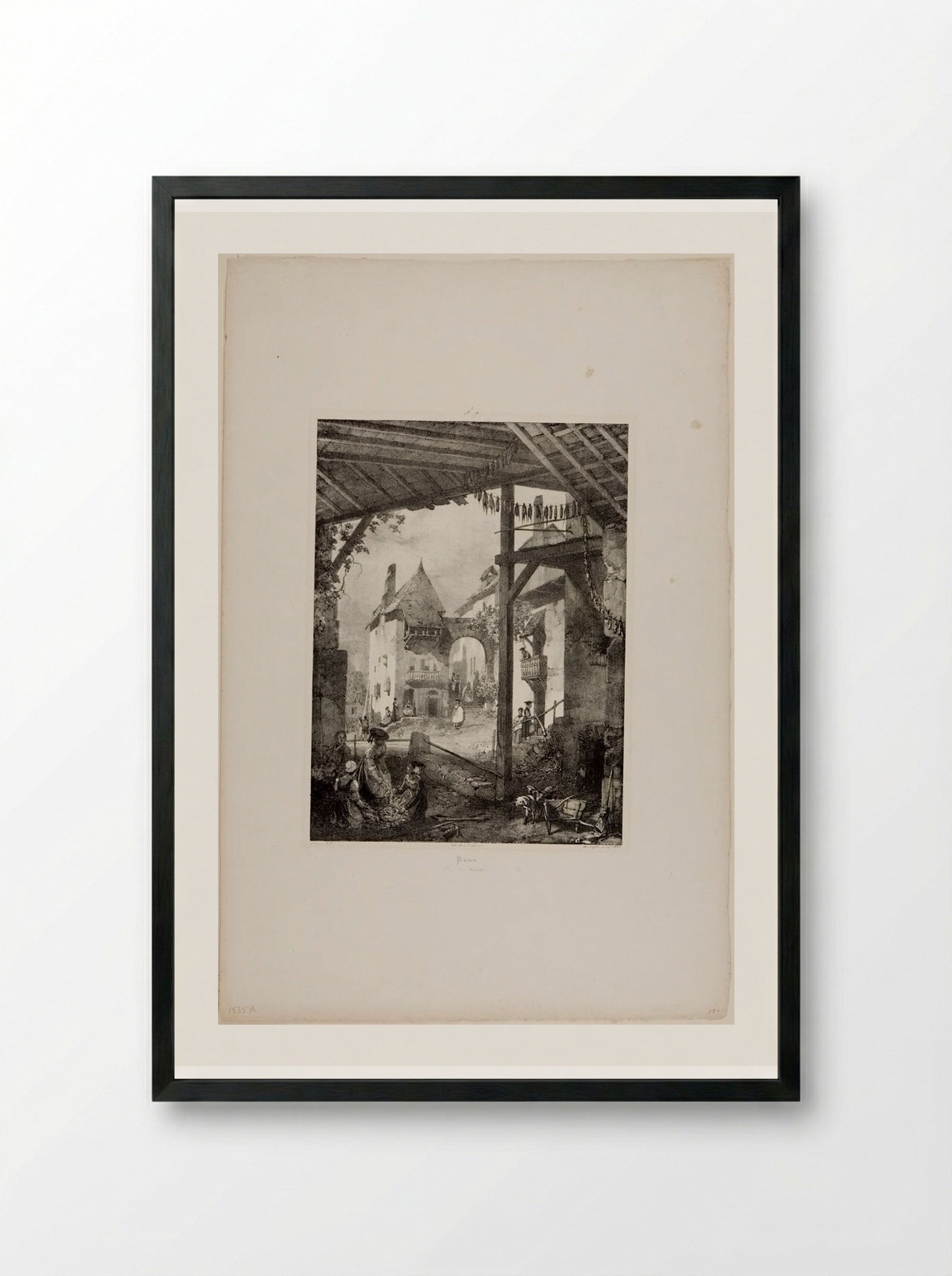 Pesmes - Richard Parkes Bonington - Framed Print Black