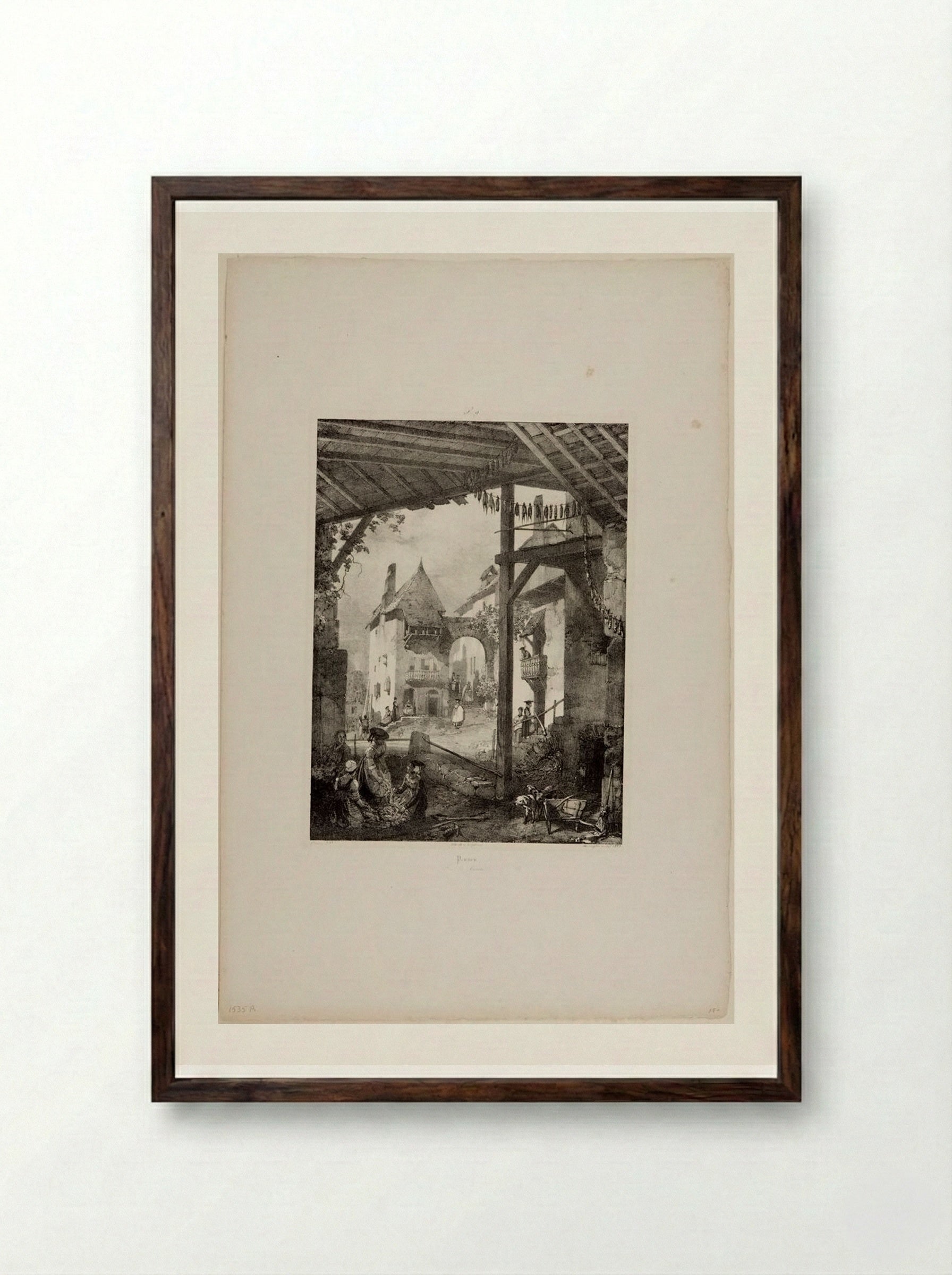Pesmes - Richard Parkes Bonington - Framed Print Dark Wood