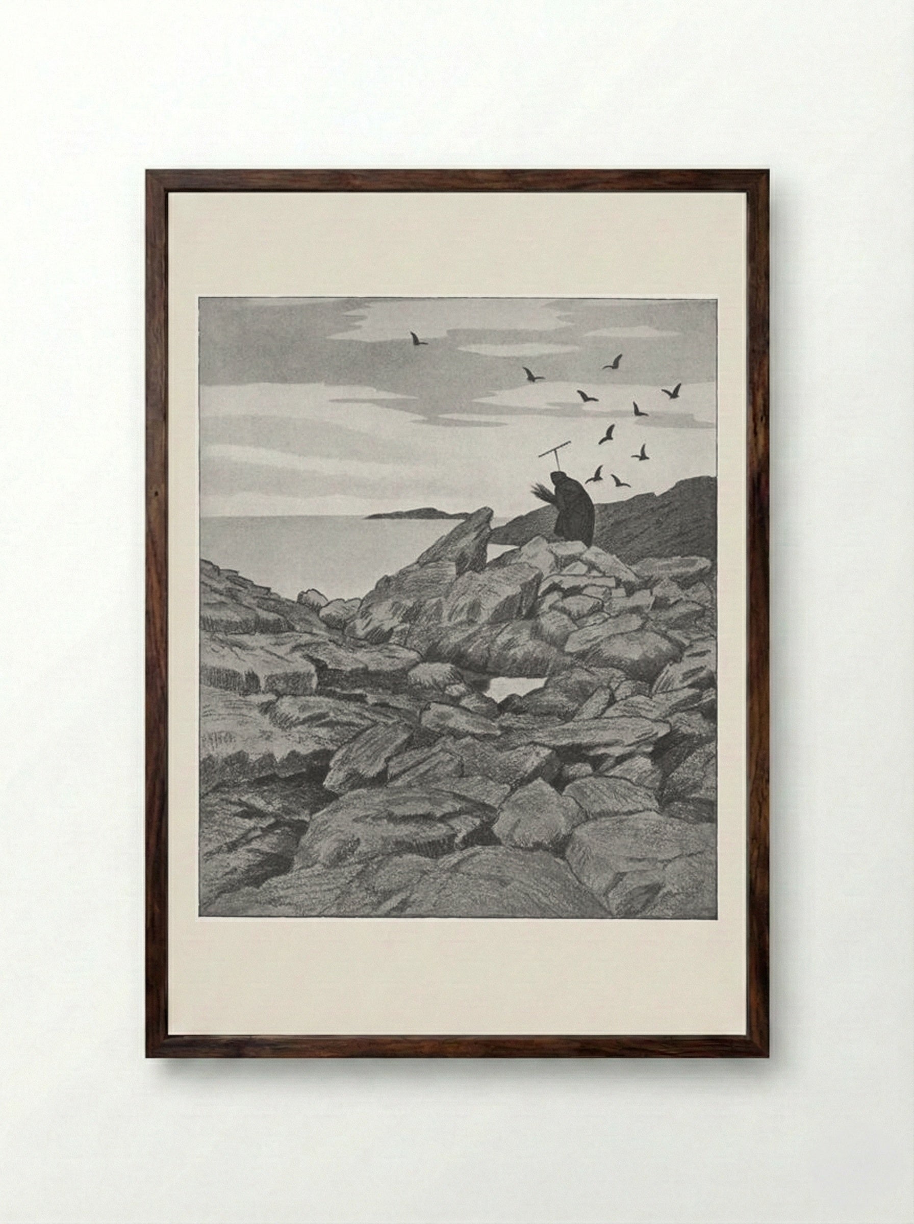 Pesta Drar - Theodor Severin Kittelsen - Framed Print Dark Wood