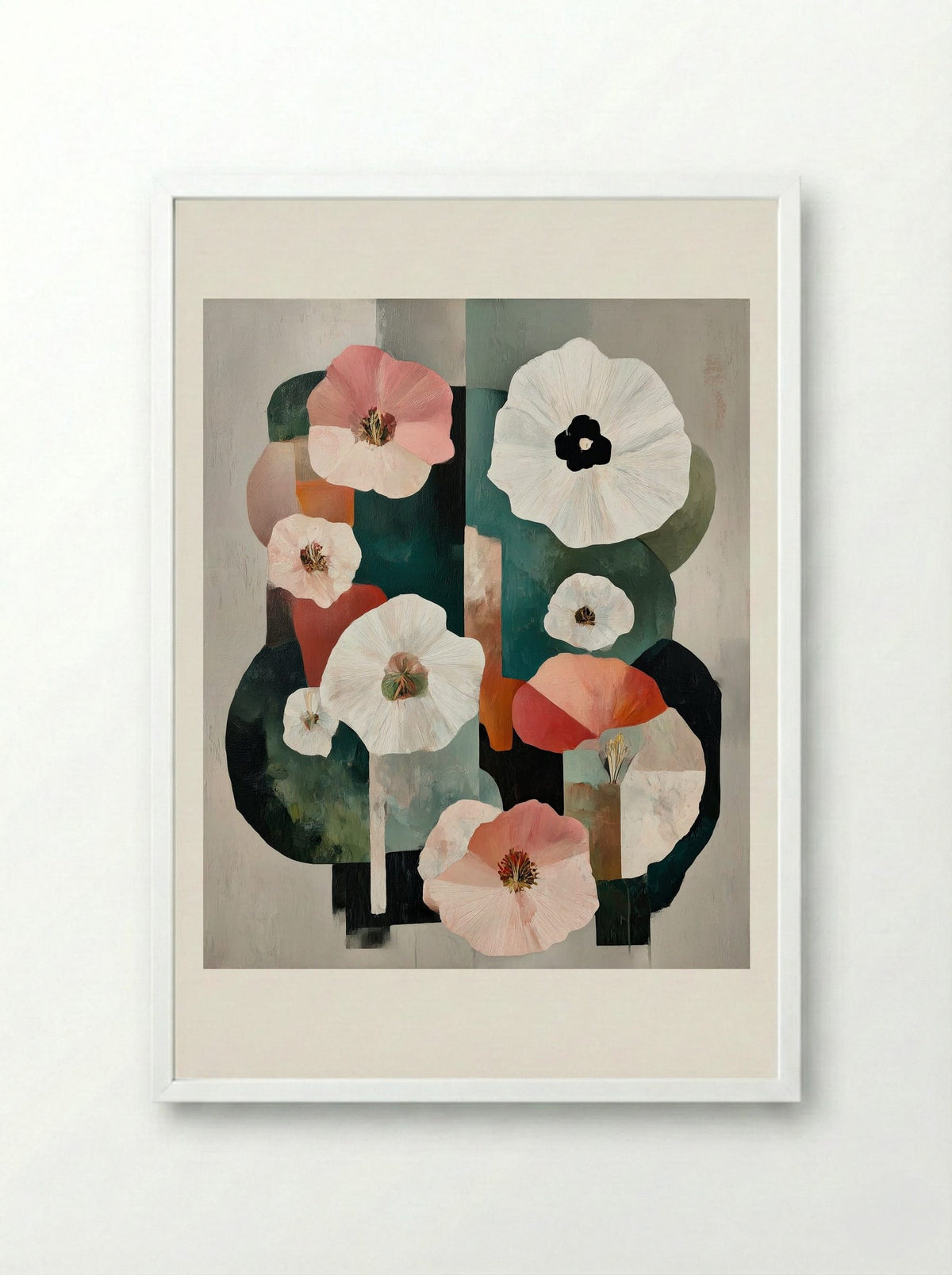 Petals and Perspectives - Framed Print White