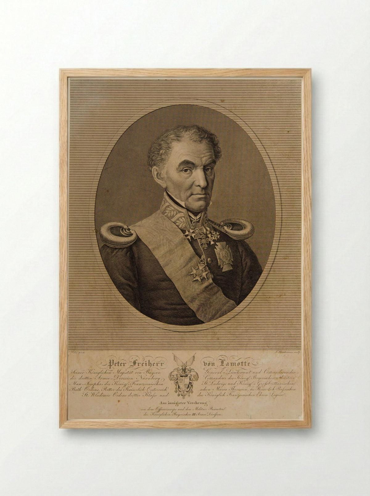 Peter, Baron Lamotte - Friedrich Fleischmann - Framed Print Wood