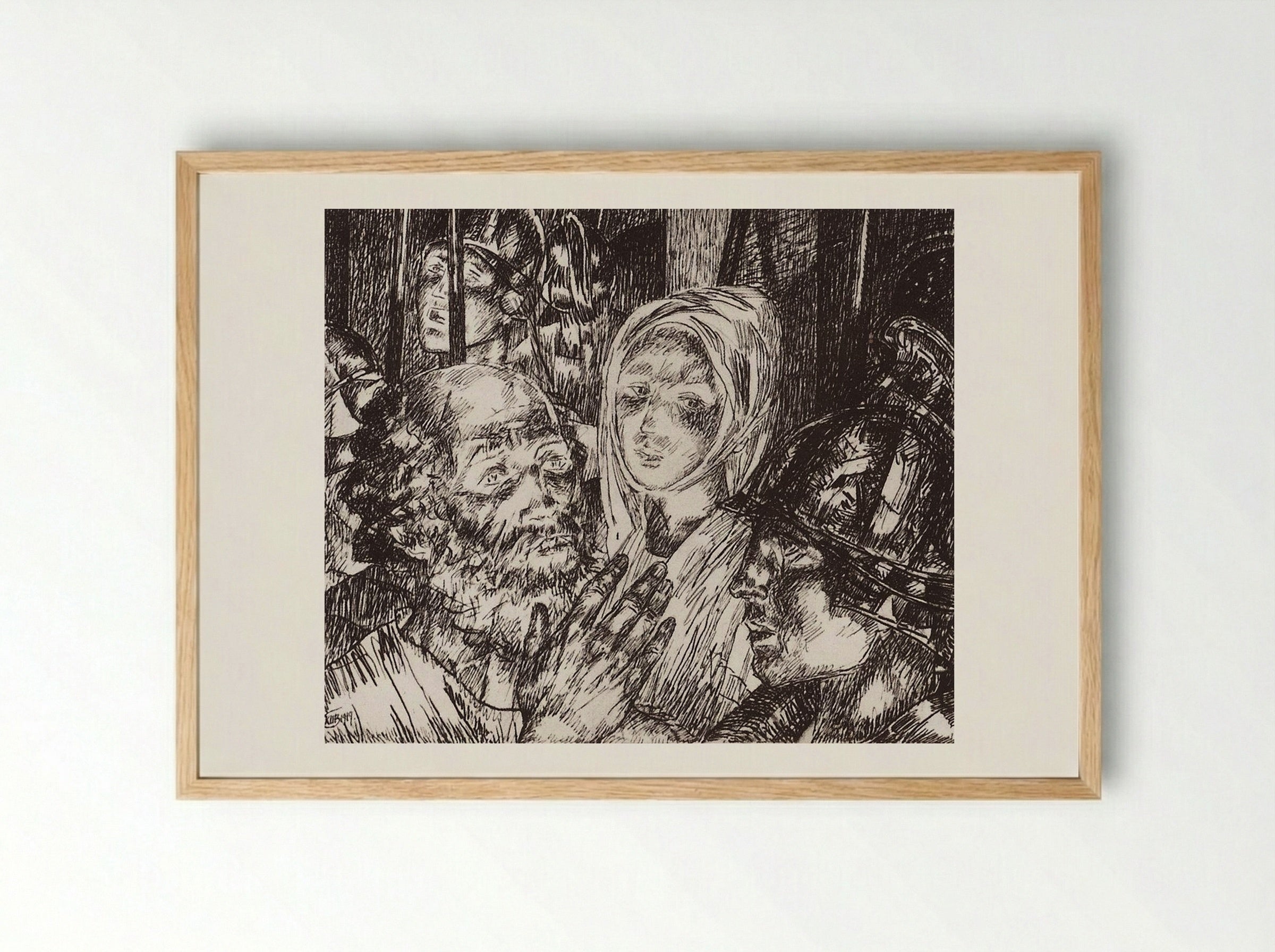 Peter's Denial - Kuzma Petrov-Vodkin - Framed Print Wood