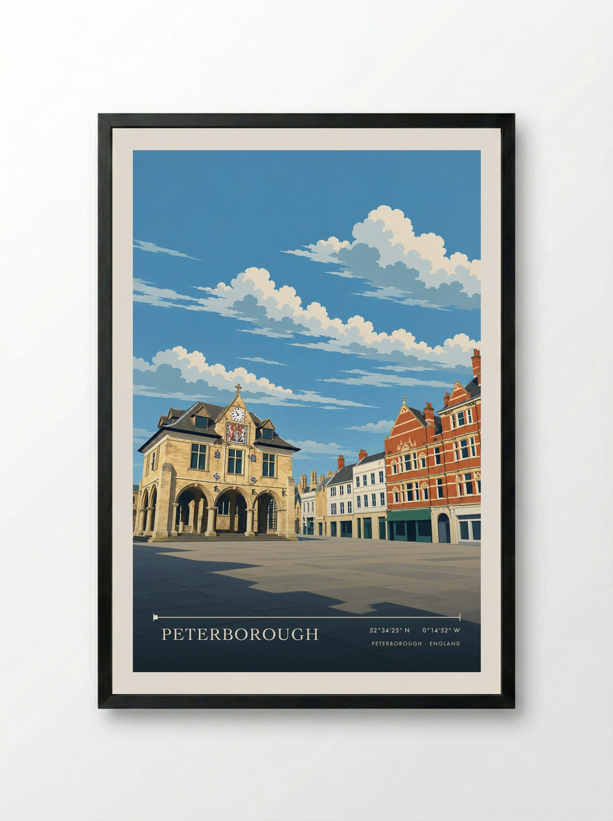 Peterborough | Travel Poster - Framed Print Black