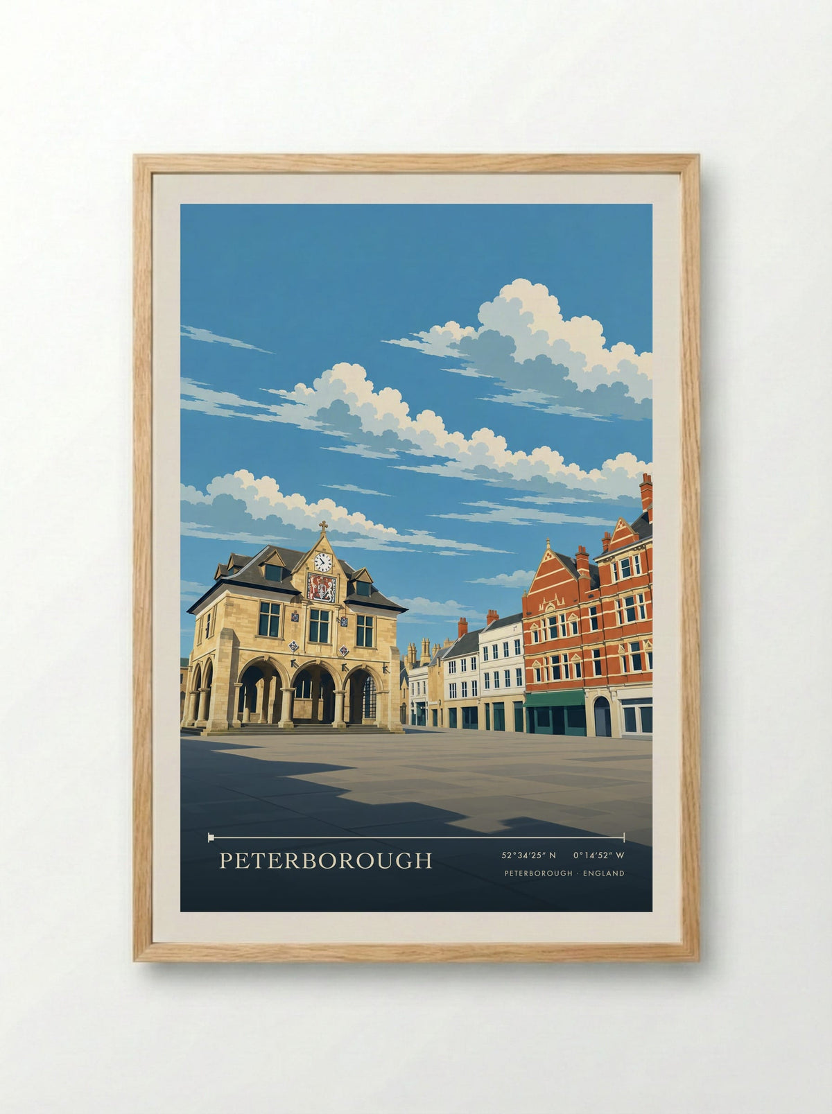 Peterborough | Travel Poster - Framed Print Wood
