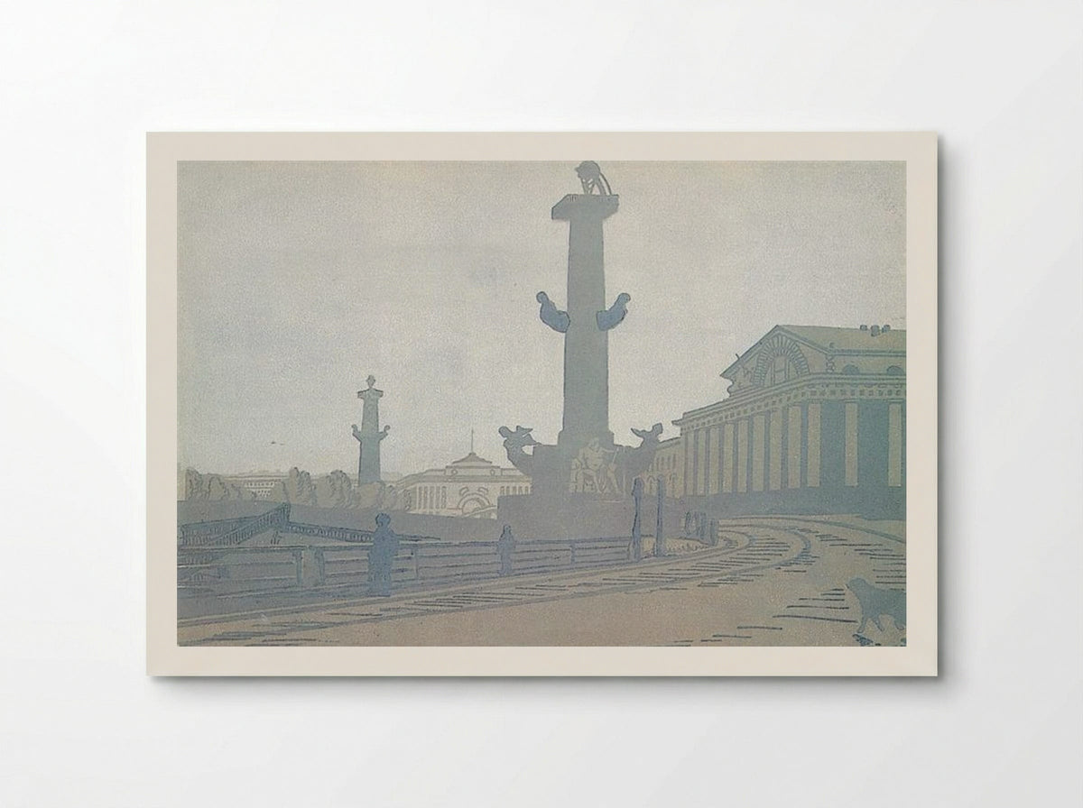 Petersburg. Rostral column and Exchange - Anna Ostroumova-Lebedeva - Poster
