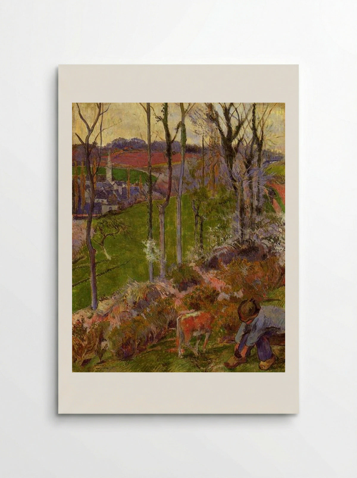 Petit Breton arranging his shoe, or Landscape at Pont-Aven, Brittany - Paul Gauguin - Poster