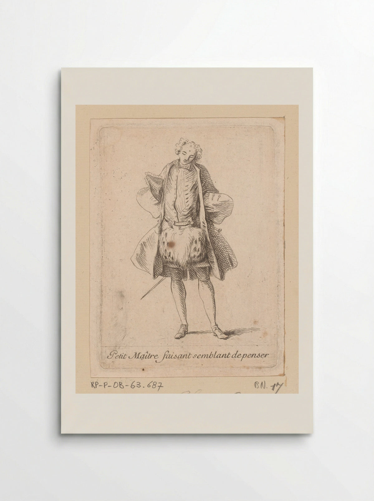 Petit Maître faisant semblant de penser - Charles-Antoine Coypel - Poster