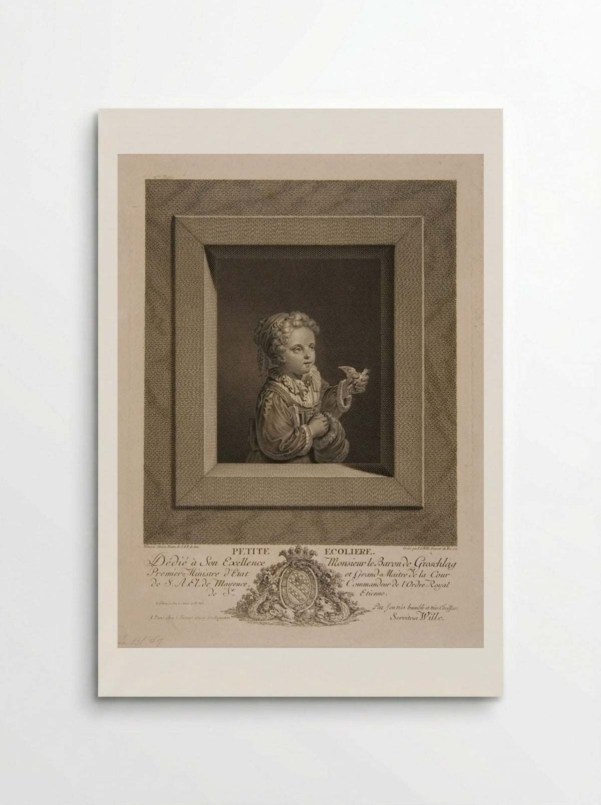 Petite Ecolière - Johann Georg Wille - Poster