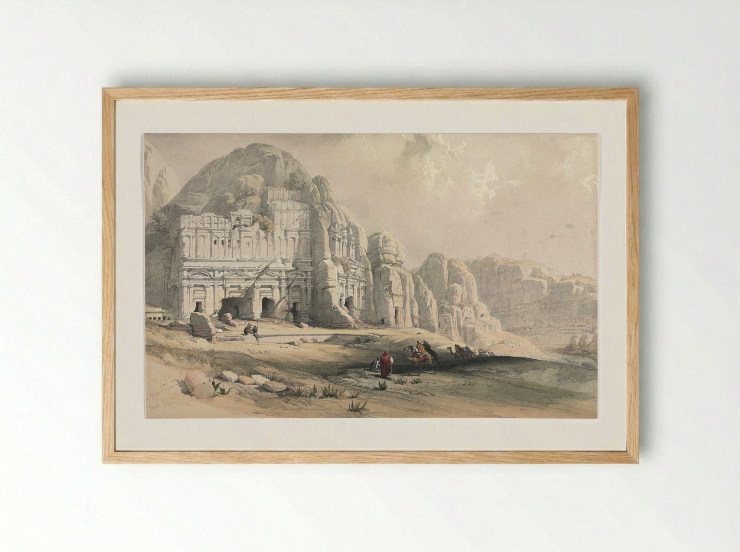 Petra, Eastern End of the Valley - David Roberts - Framed Print Wood