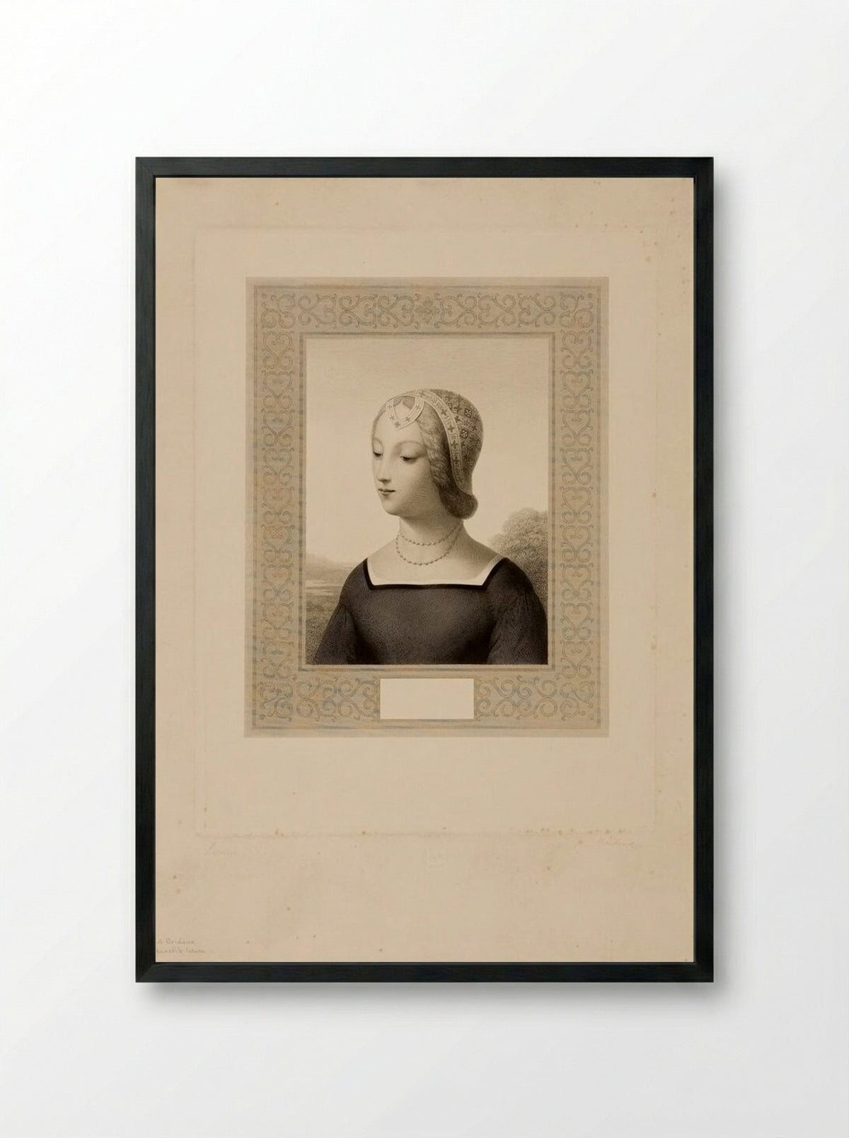 Petrarch's Laura - François Eugène Augustin Bridoux - Framed Print Black