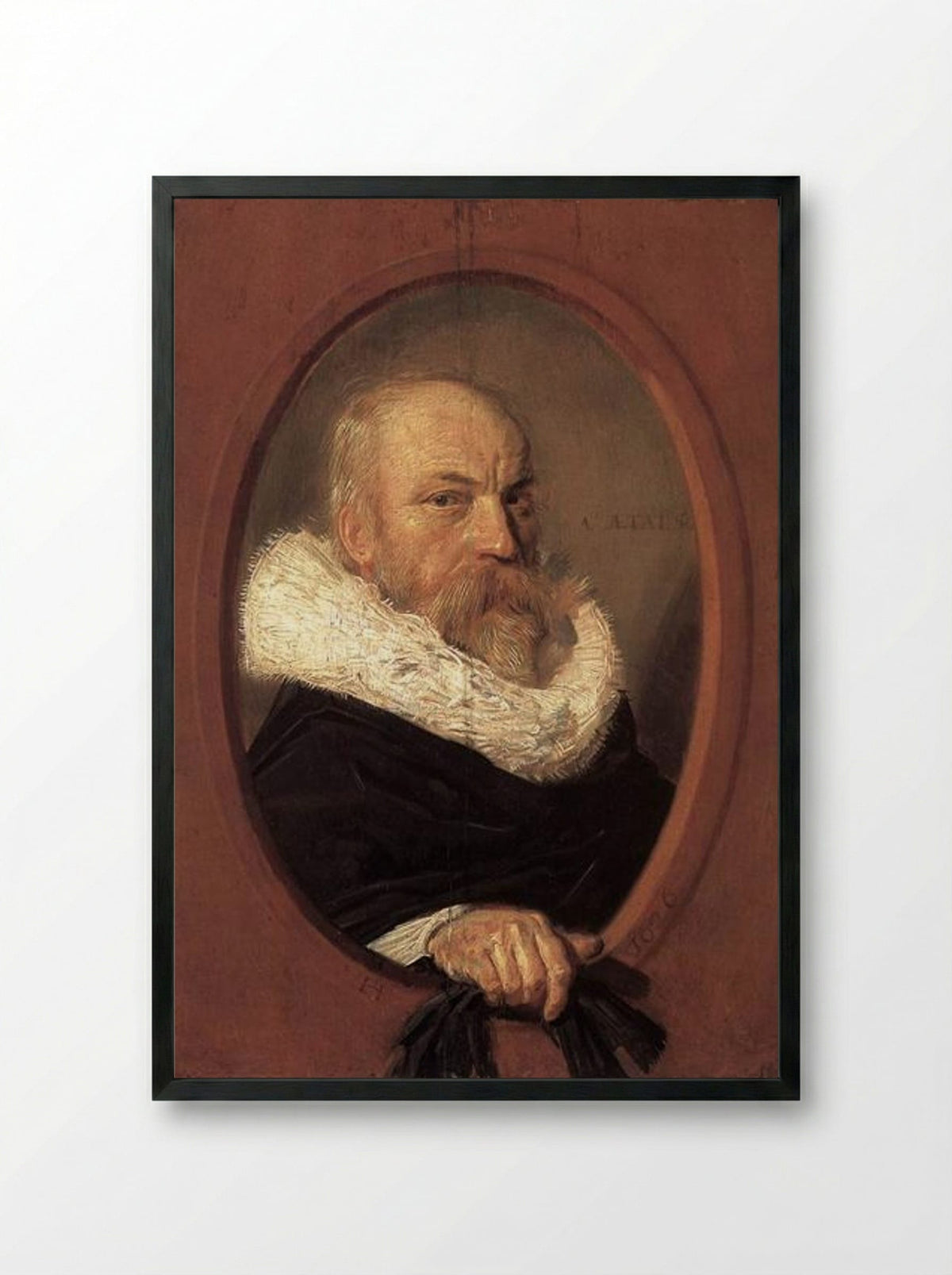 Petrus Scriverius - Frans Hals - Framed Print Black