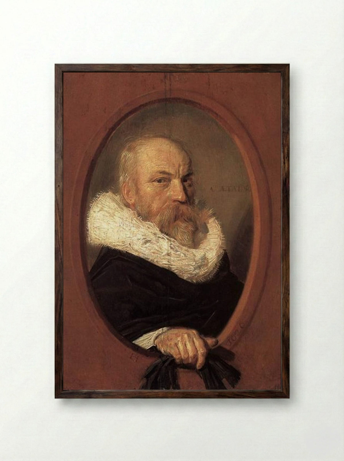 Petrus Scriverius - Frans Hals - Framed Print Dark Wood