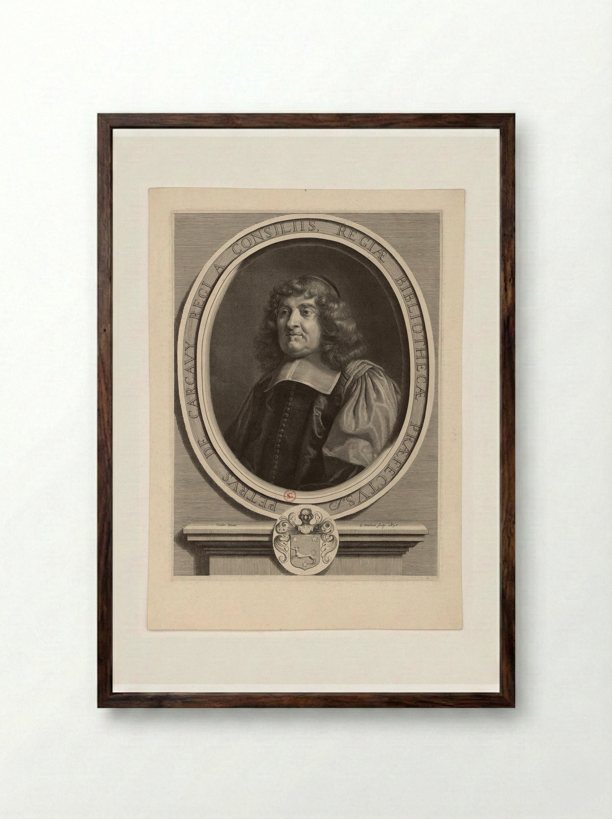 Petrus de Carcavy - Gérard Edelinck - Framed Print Dark Wood