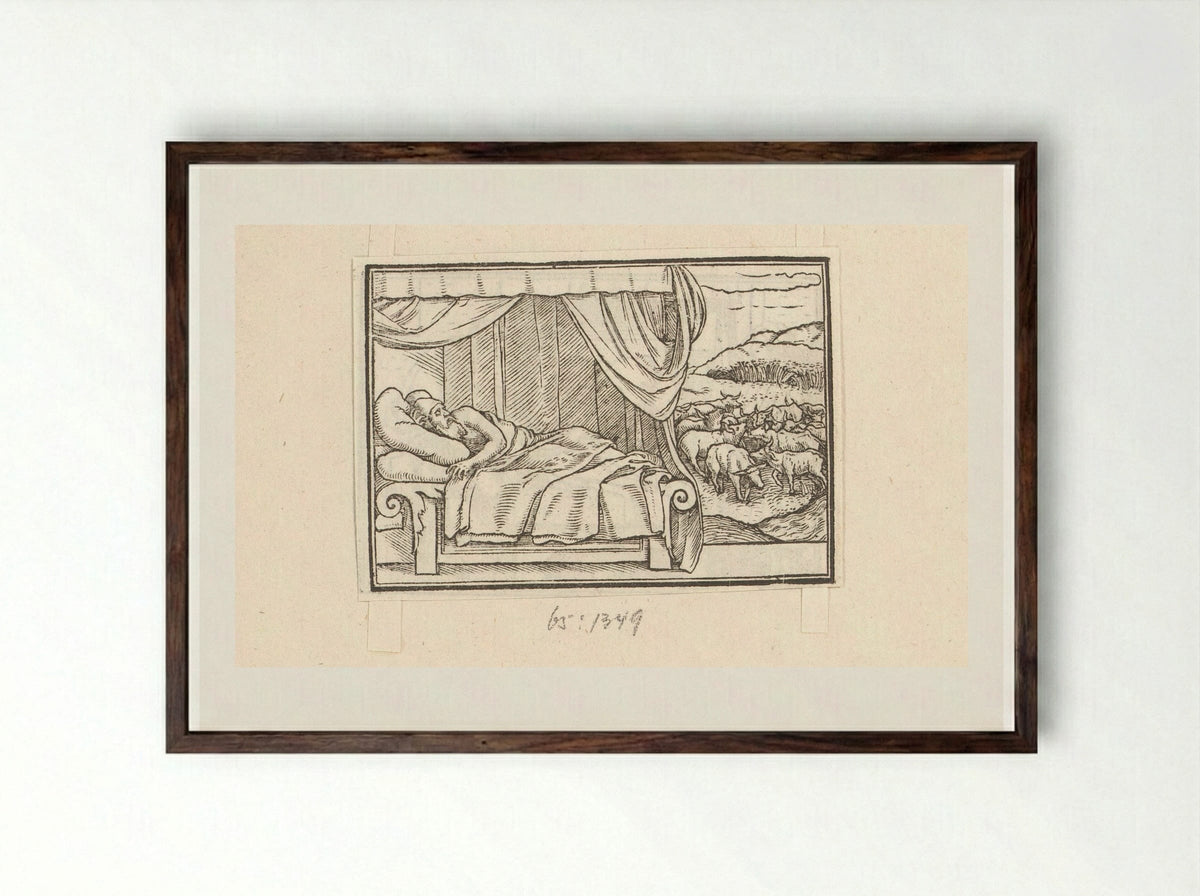 Pharaoh's Dream - Veit Rudolf Specklin - Framed Print Dark Wood