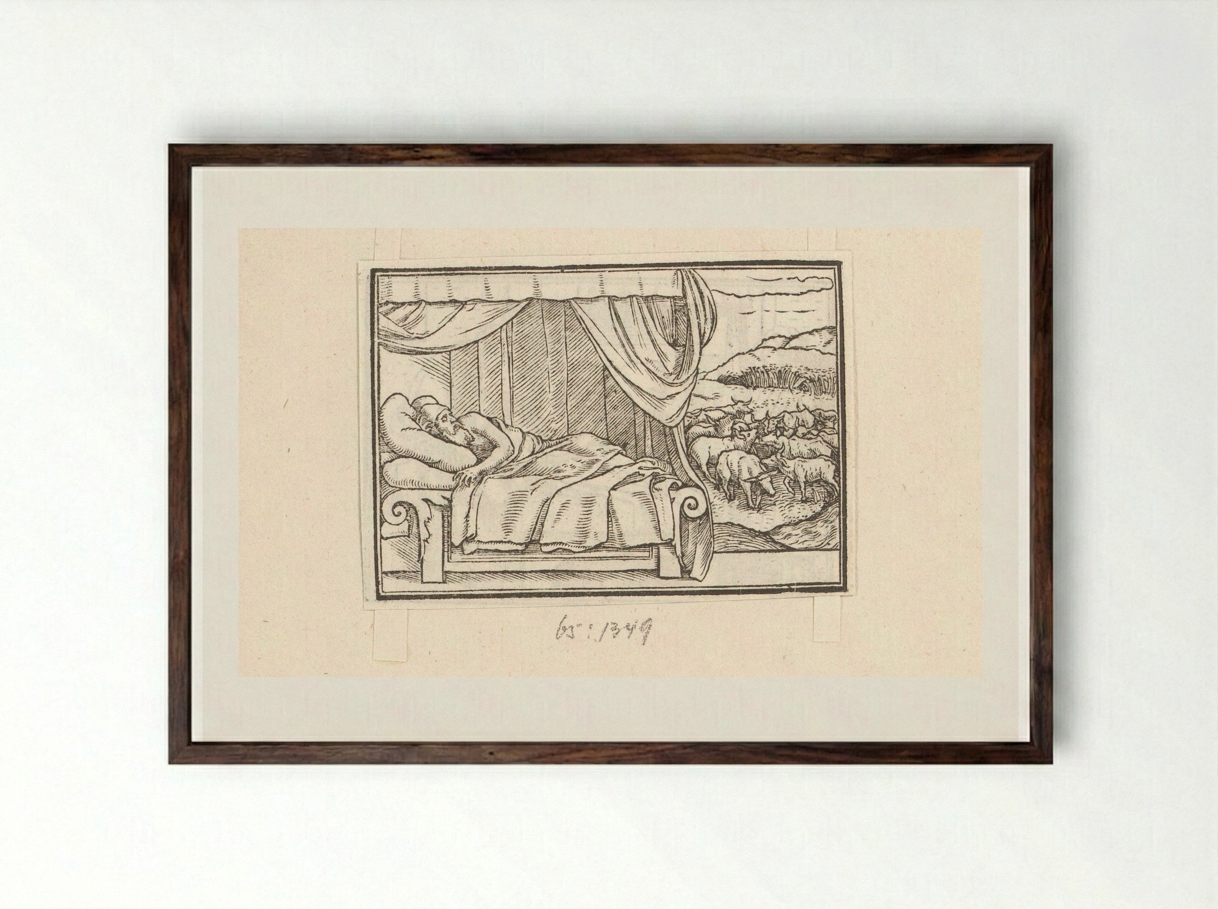 Pharaoh's Dream - Veit Rudolf Specklin - Framed Print Dark Wood