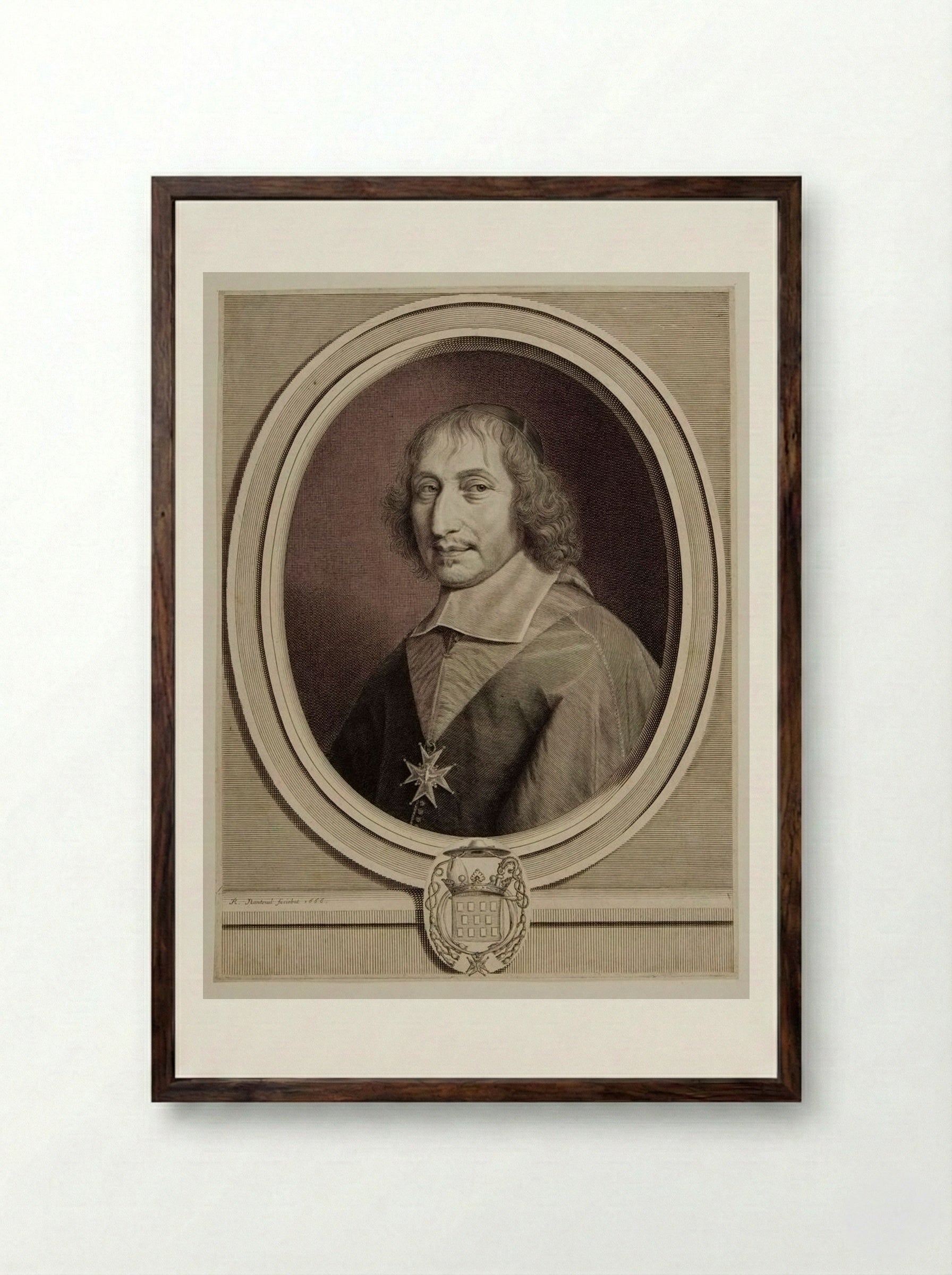 Philibert-Emmanuel de Beaumanoir - Robert Nanteuil - Framed Print Dark Wood