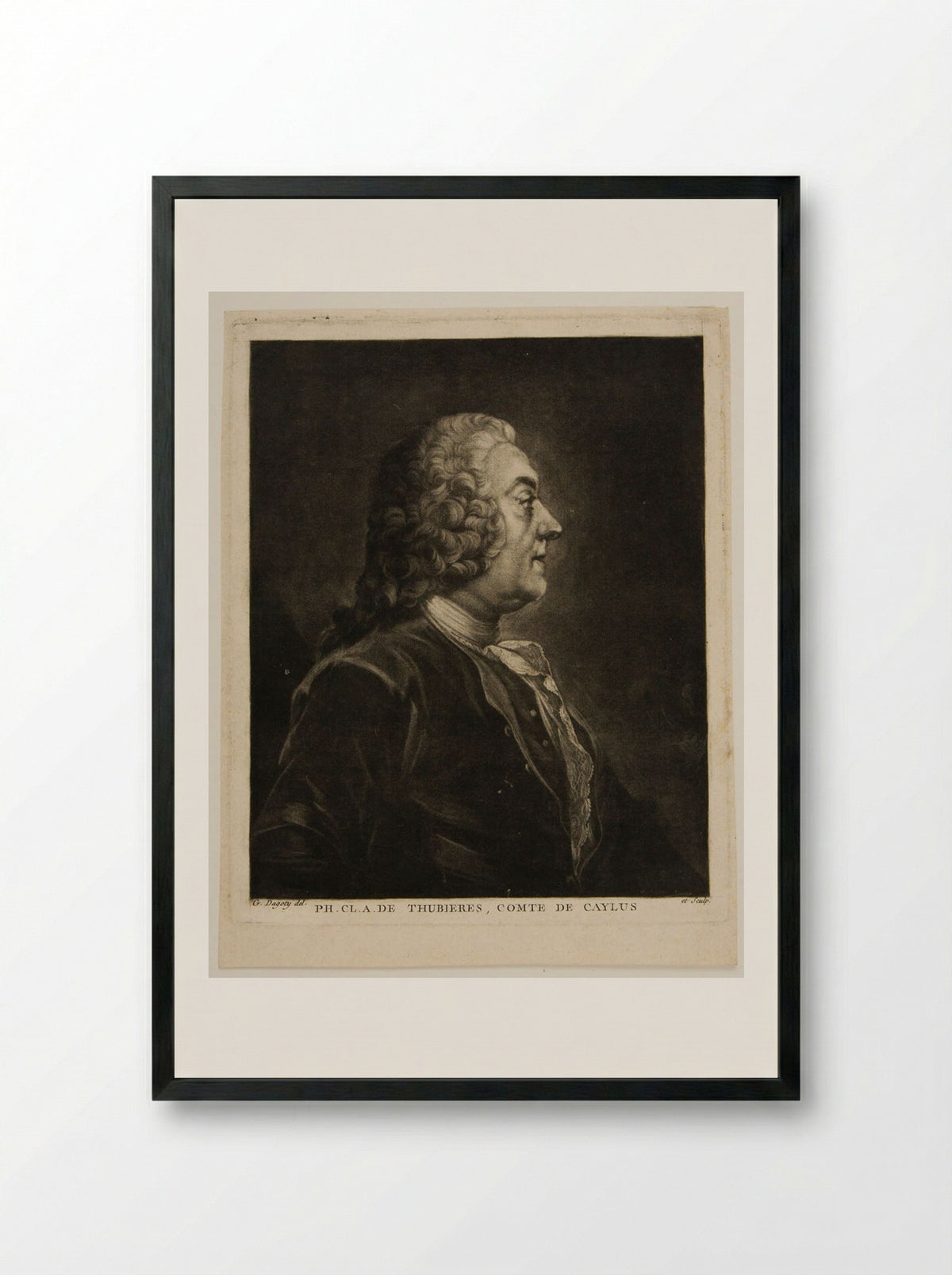 Philip Claude A. de Thubières, Comte de Caylus - Édouard Gautier d'Agoty - Framed Print Black