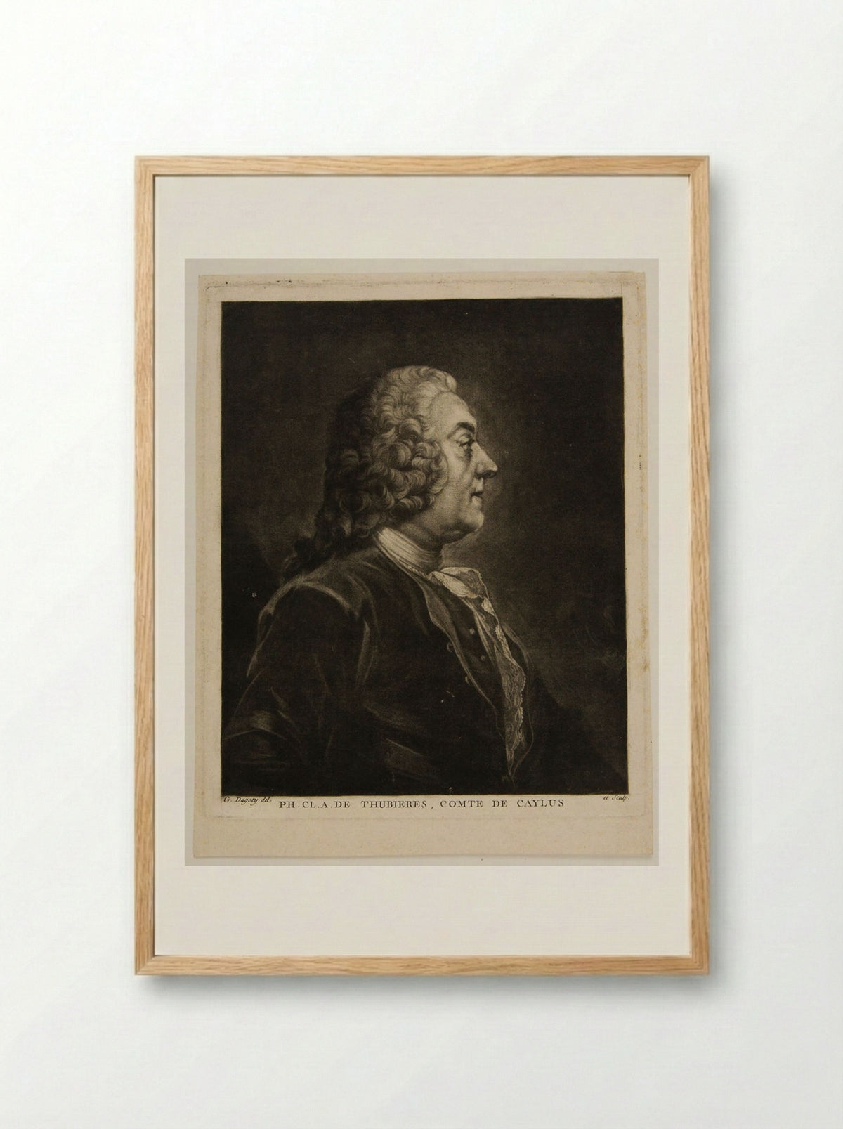 Philip Claude A. de Thubières, Comte de Caylus - Édouard Gautier d'Agoty - Framed Print Wood