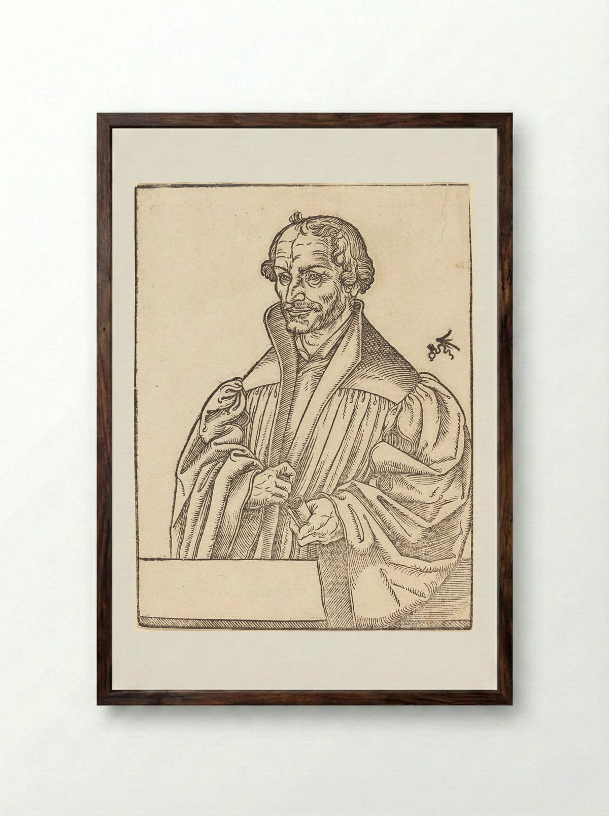 Philip Melanchthon - Lucas Cranach the Younger - Framed Print Dark Wood