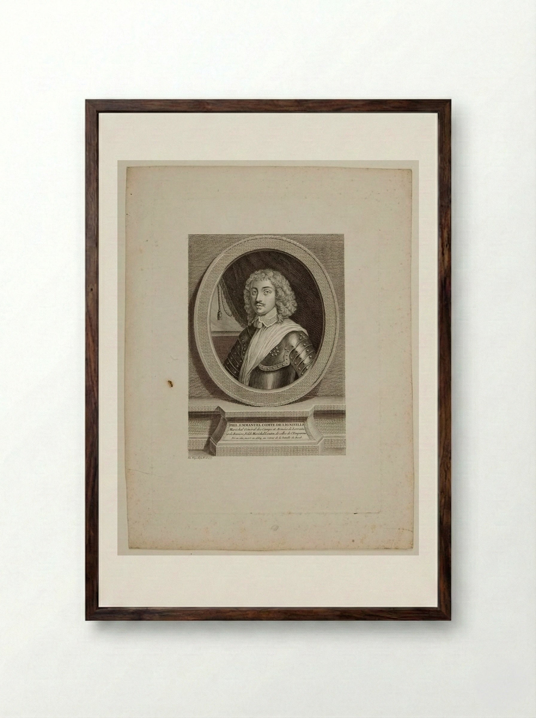 Philippe Emmanuel, comte de Ligniville - Vincenzo Vangelisti - Framed Print Dark Wood