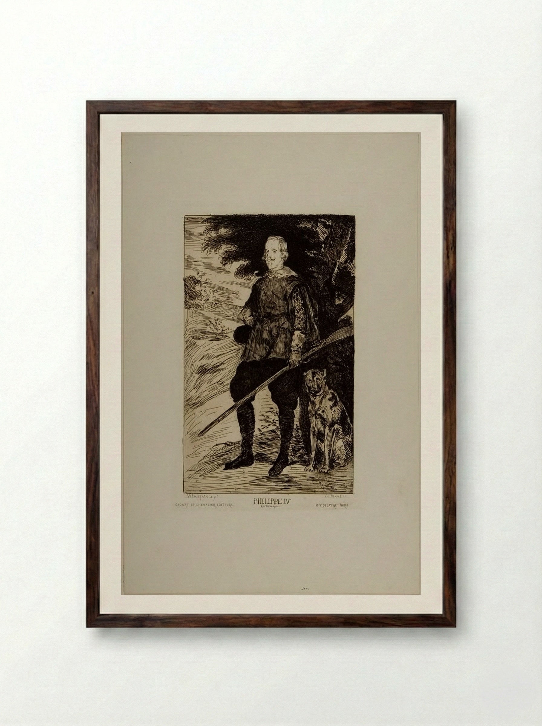 Philippe IV, after Velázquez - Édouard Manet - Framed Print Dark Wood