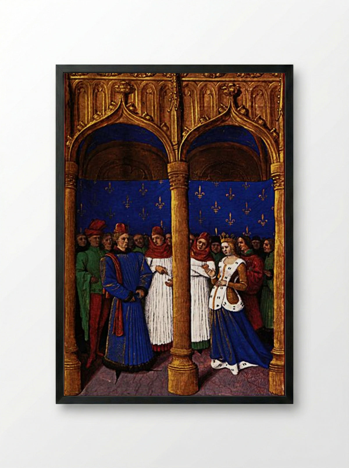 Philippe de Valois appointed regent - Jean Fouquet - Framed Print Black