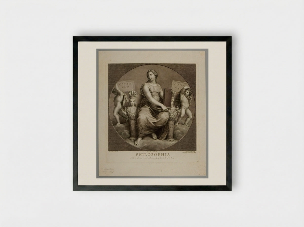Philosophia - Raphael Morghen - Framed Print Black