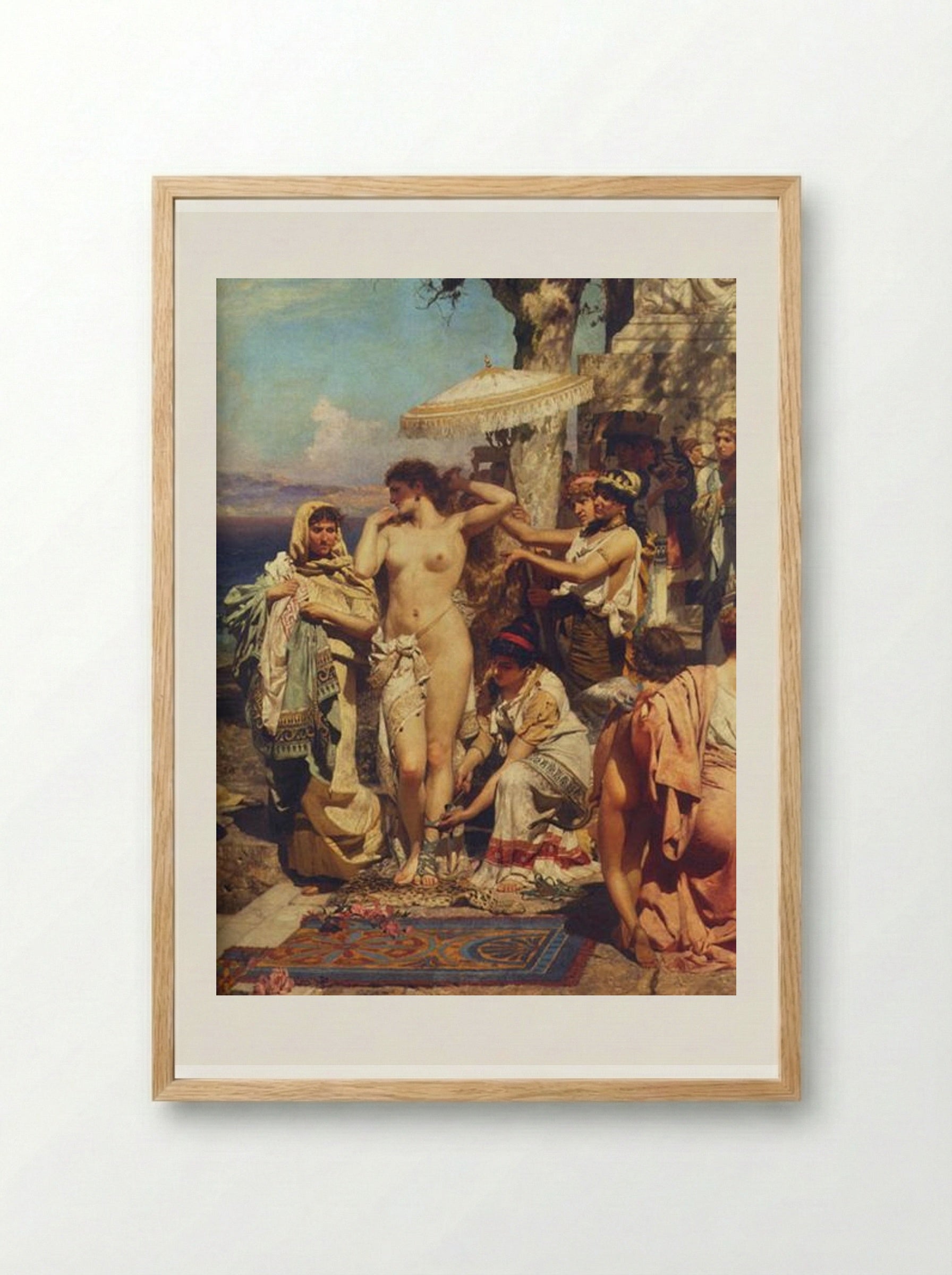 Phryne at the Poseidonia in Eleusis - Henryk Siemiradzki - Framed Print Wood