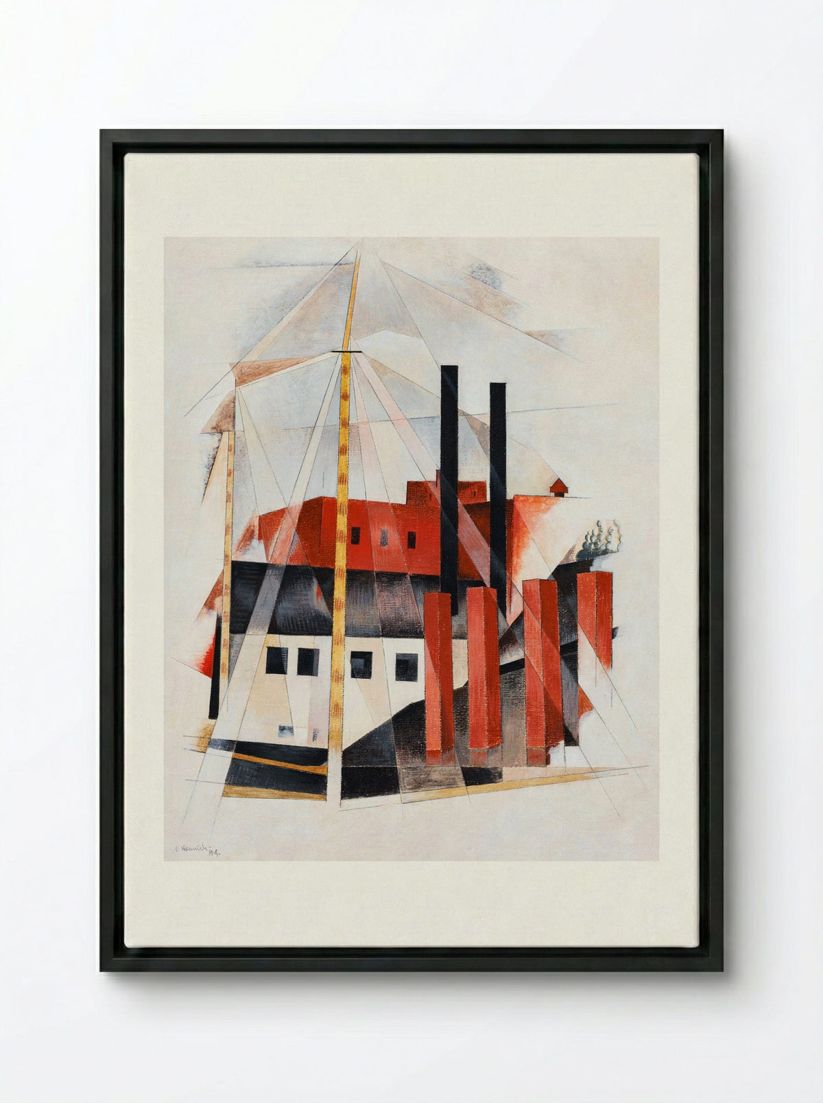 Piano Mover's Holiday - Charles Demuth - Framed Canvas Black