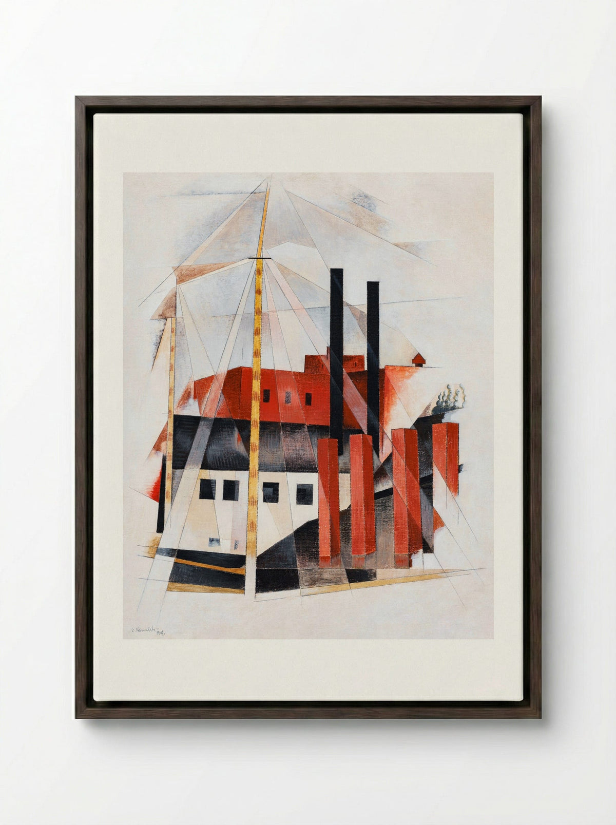 Piano Mover's Holiday - Charles Demuth - Framed Canvas Dark Wood