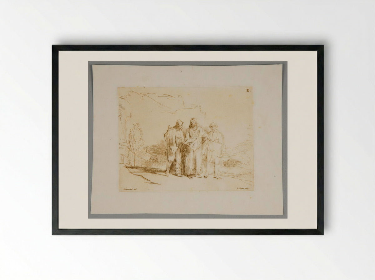 Journey to Emmaus - Bernard Picart - Framed Print Black [HQ 6b907f7d2332]
