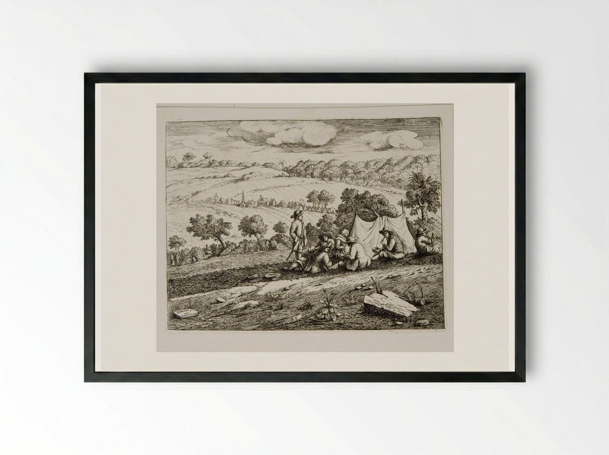 Picnic - David Deuchar - Framed Print Black