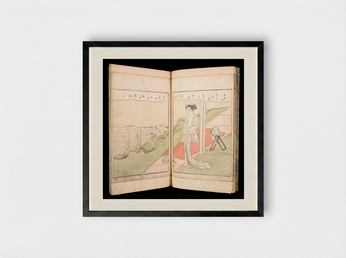 Picture Book, The Brocade of Spring - Suzuki Harunobu - Framed Print Black